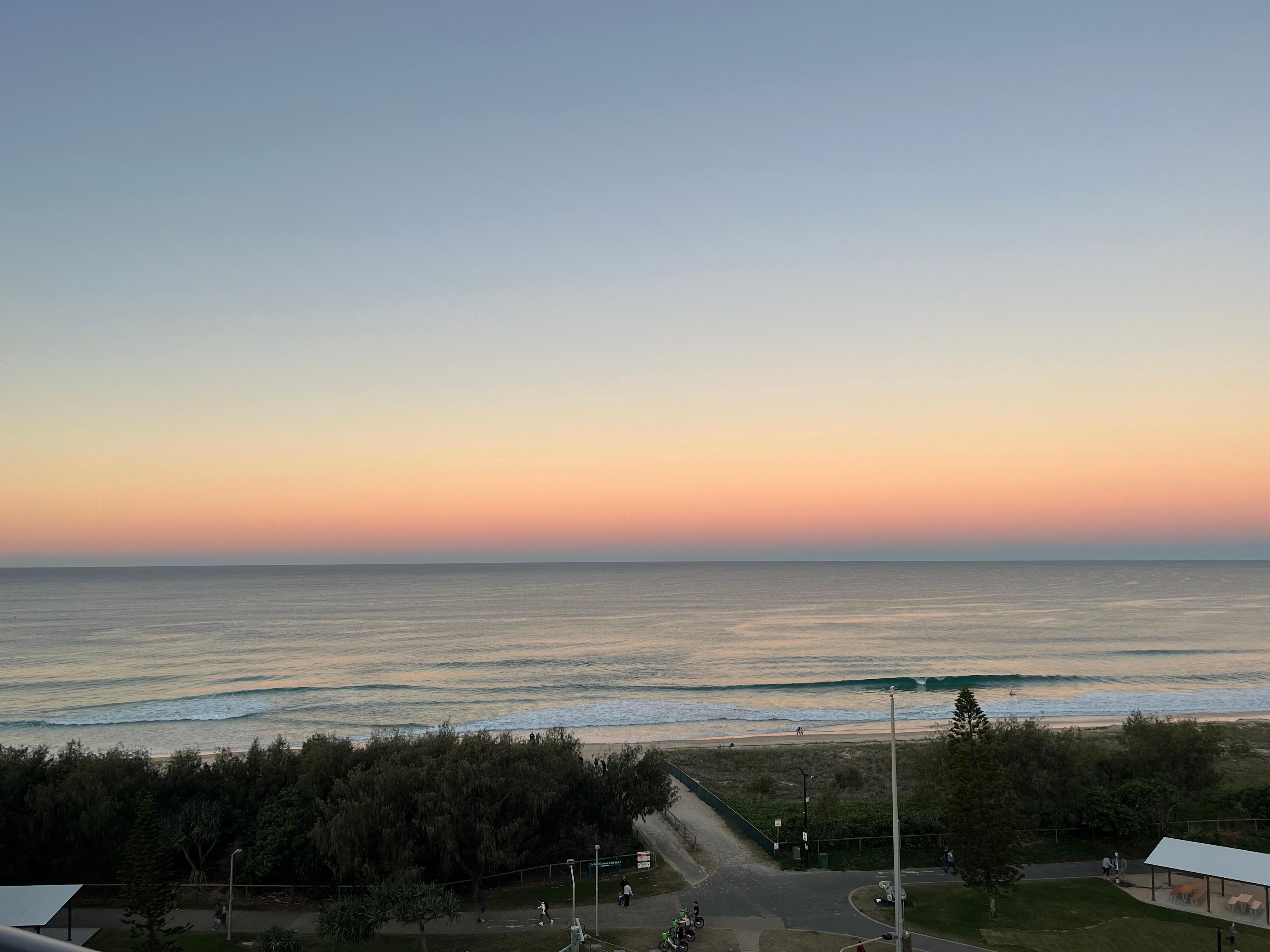 Beach view from apartment. 