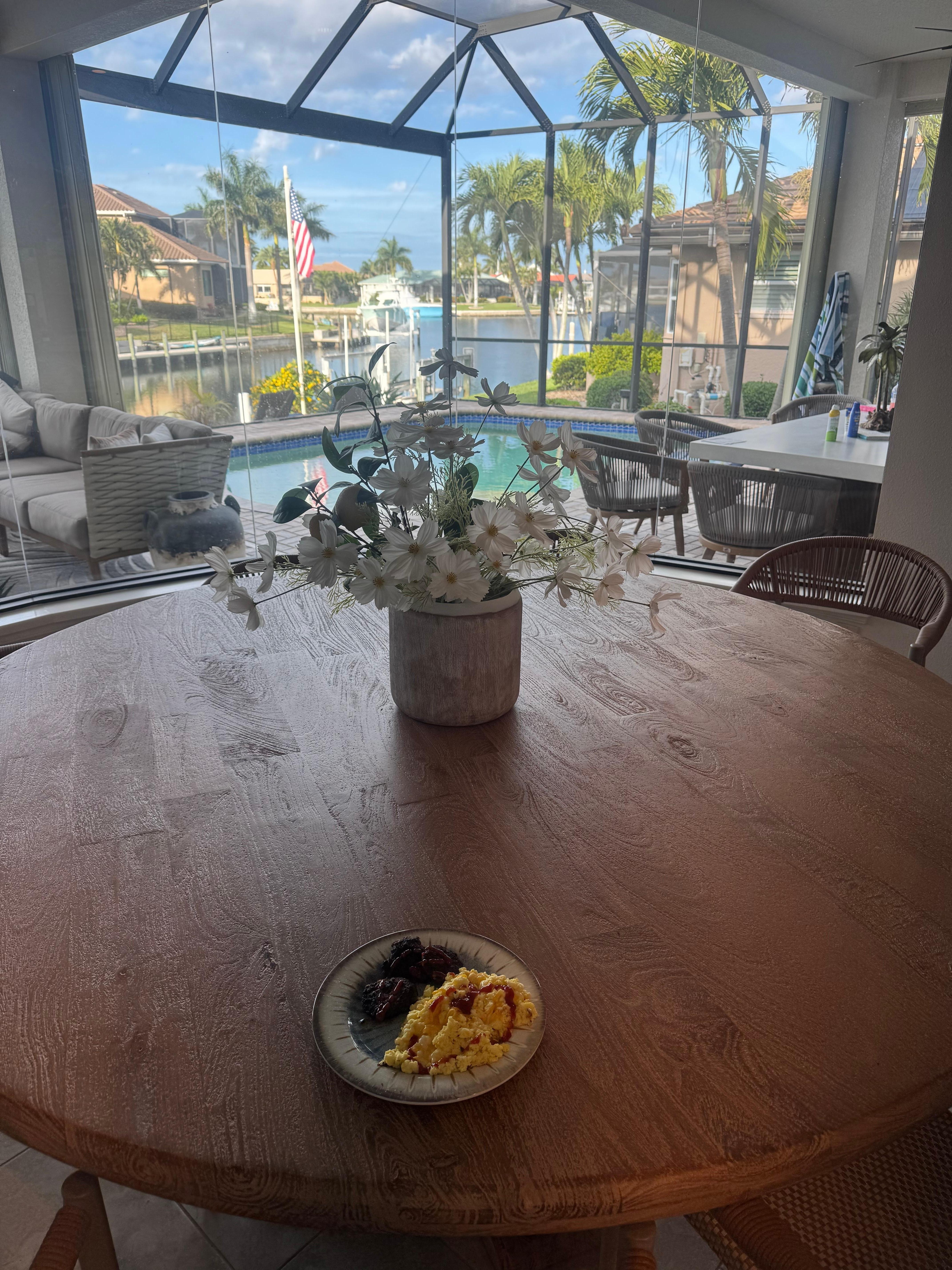 Breakfast spot for me most mornings. The view was a great way to start the day.