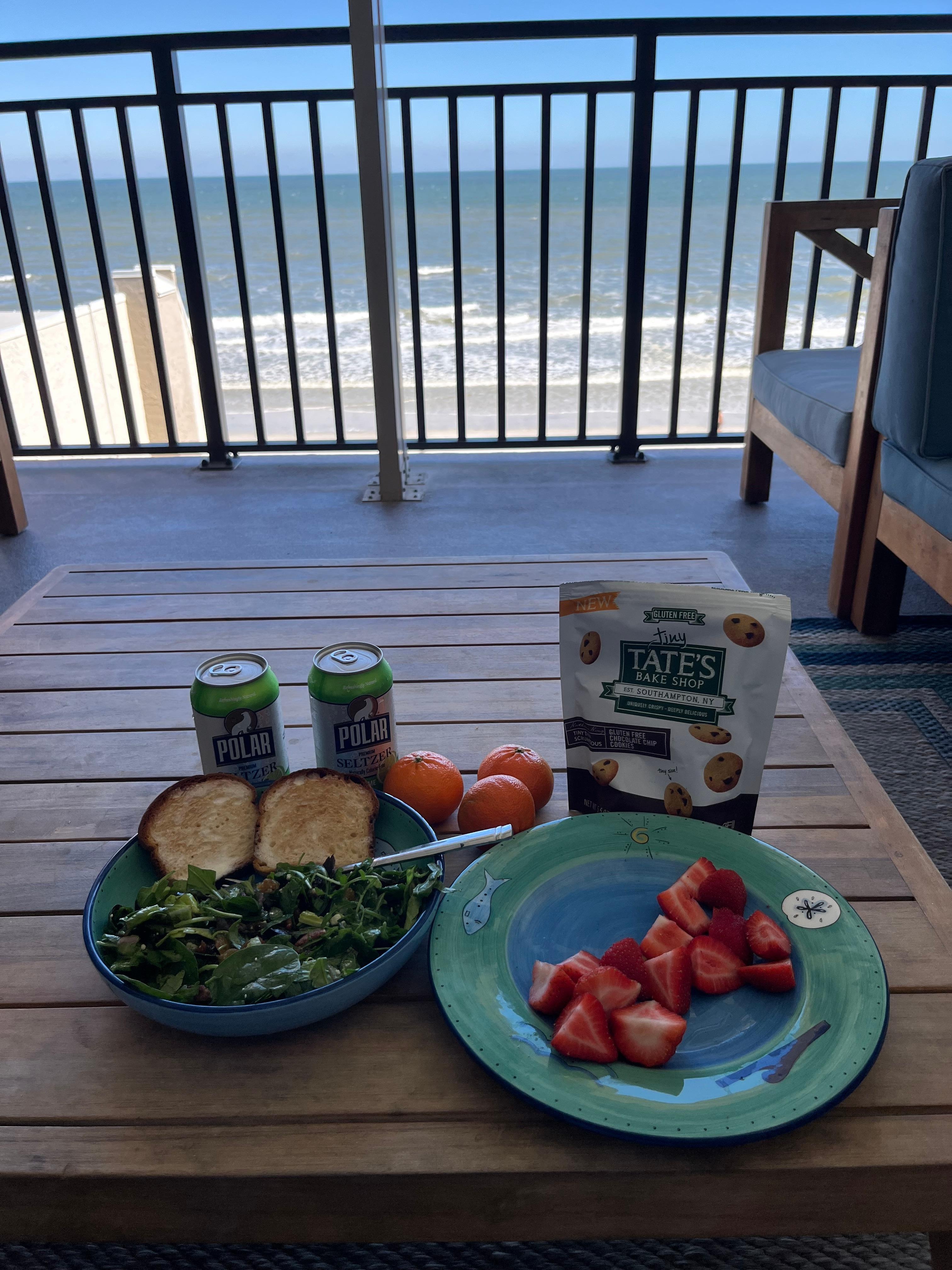 Lunch is perfect out on the balcony.