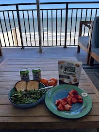Lunch is perfect out on the balcony.