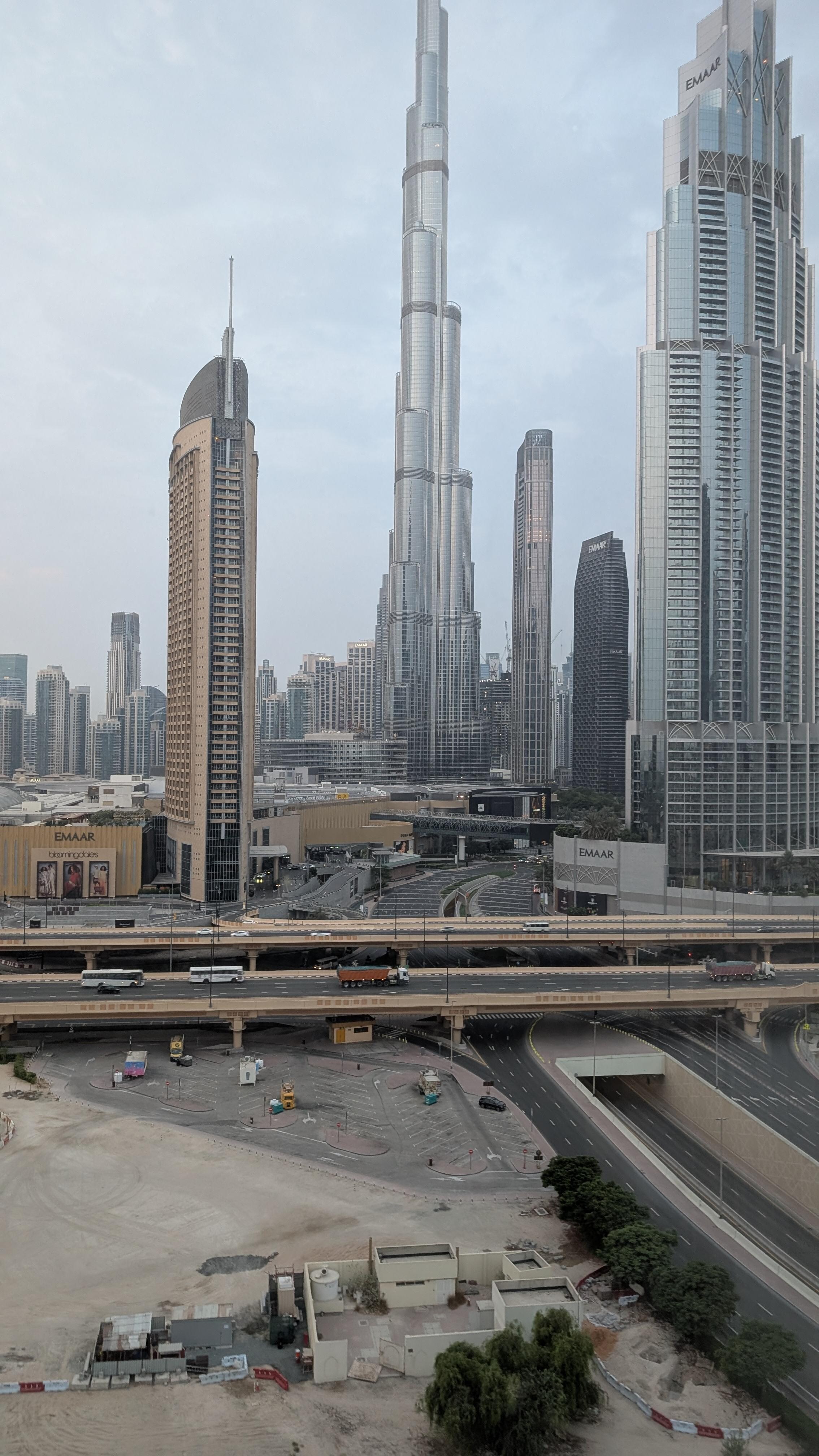 View in the daytime from hotel window.