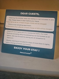 Found this notice in the room.