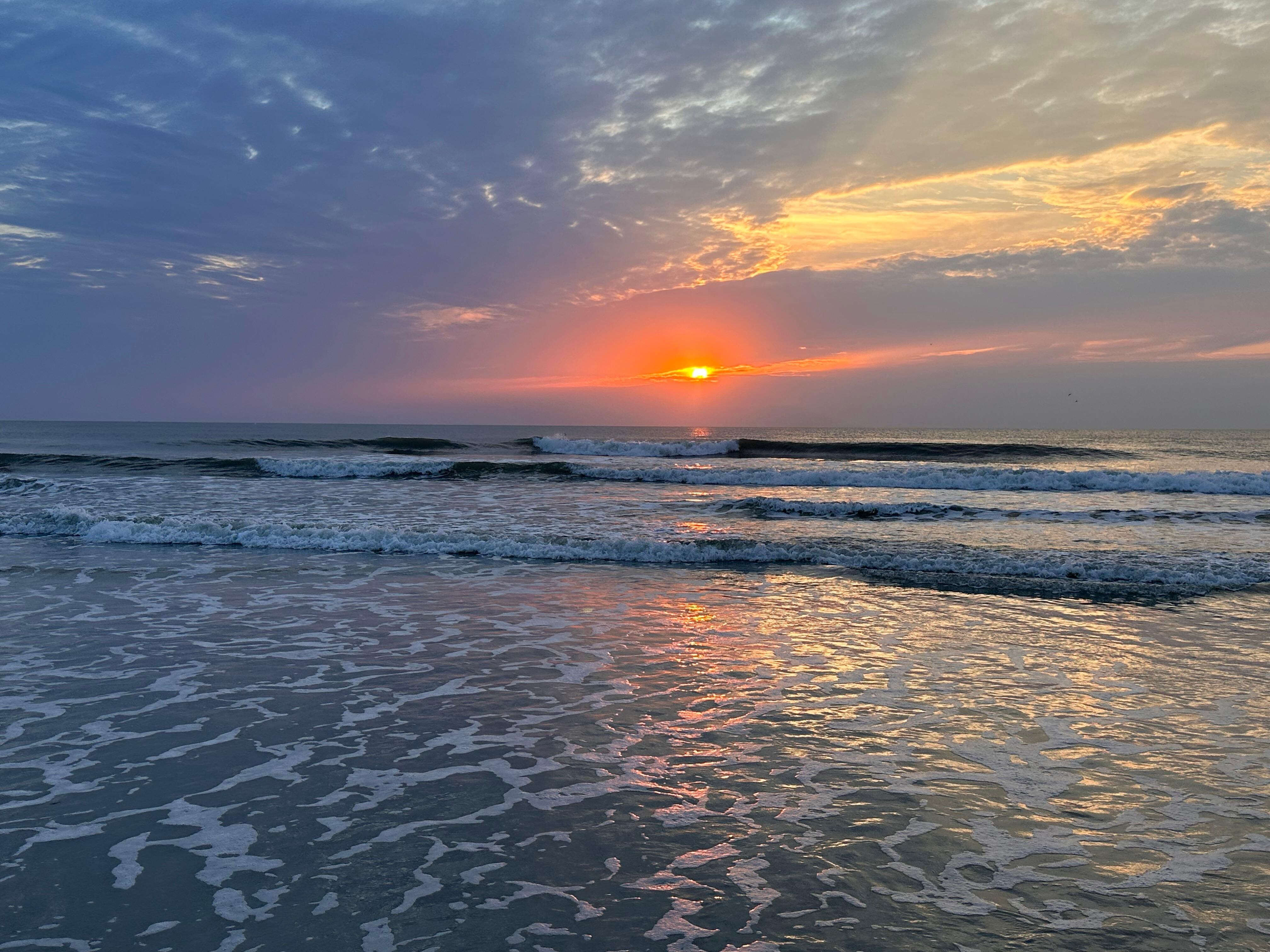 This is the sunrise from the beach. 