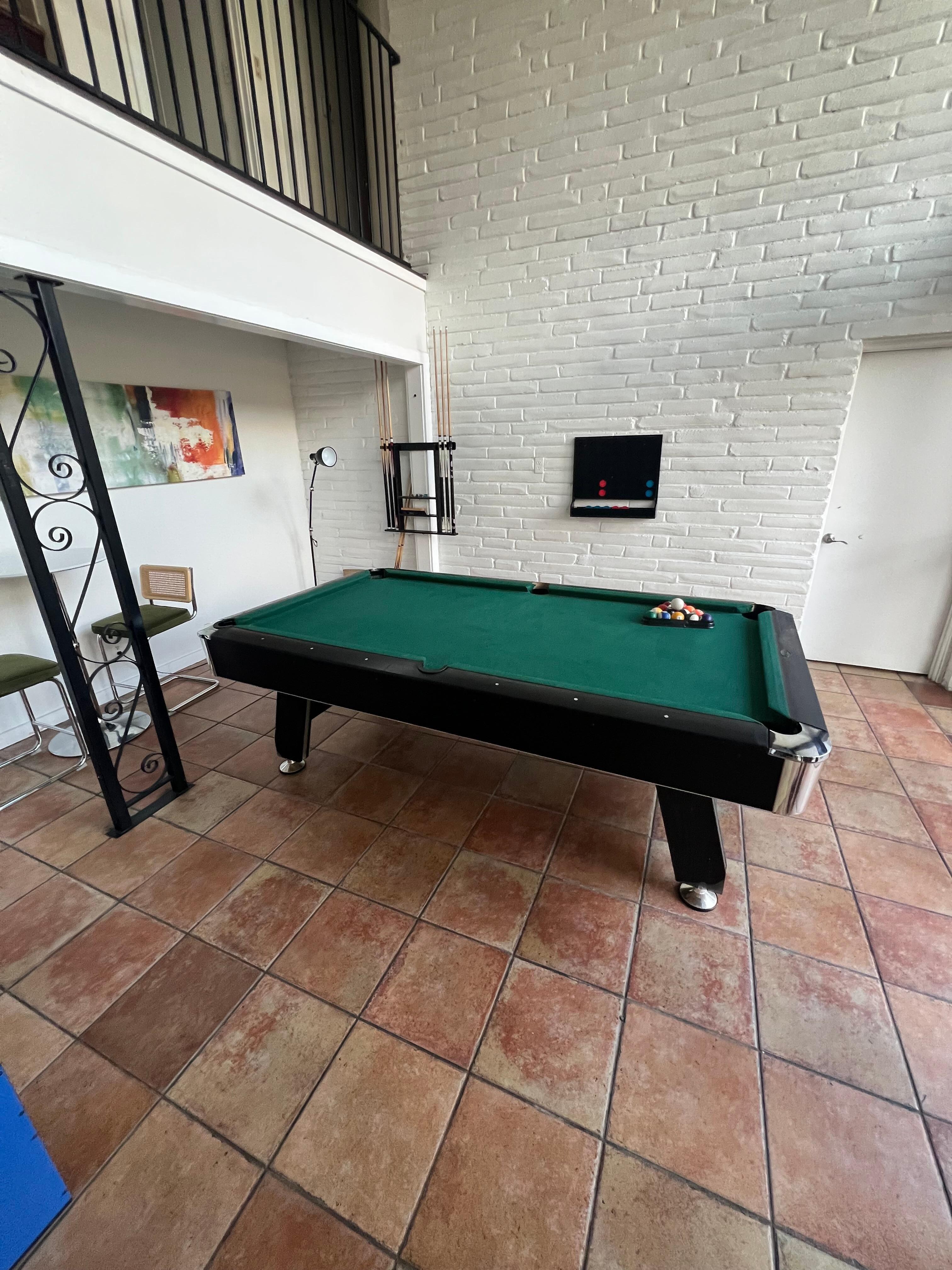 Pool table entry area