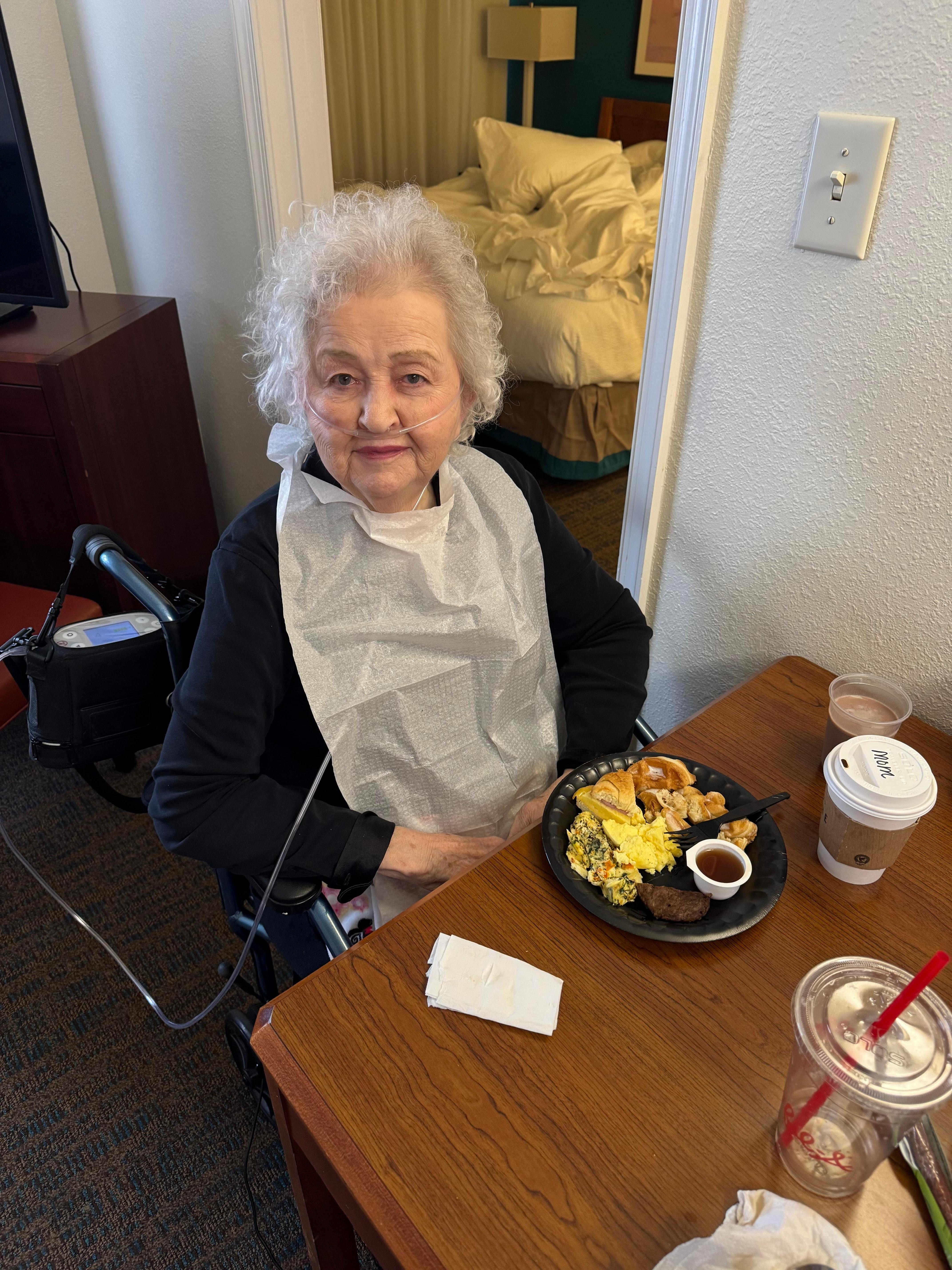 We were in the handicap accessible room. Perfect for my mom. Breakfast was great!