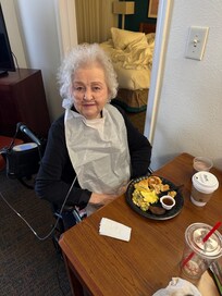 We were in the handicap accessible room. Perfect for my mom. Breakfast was great!