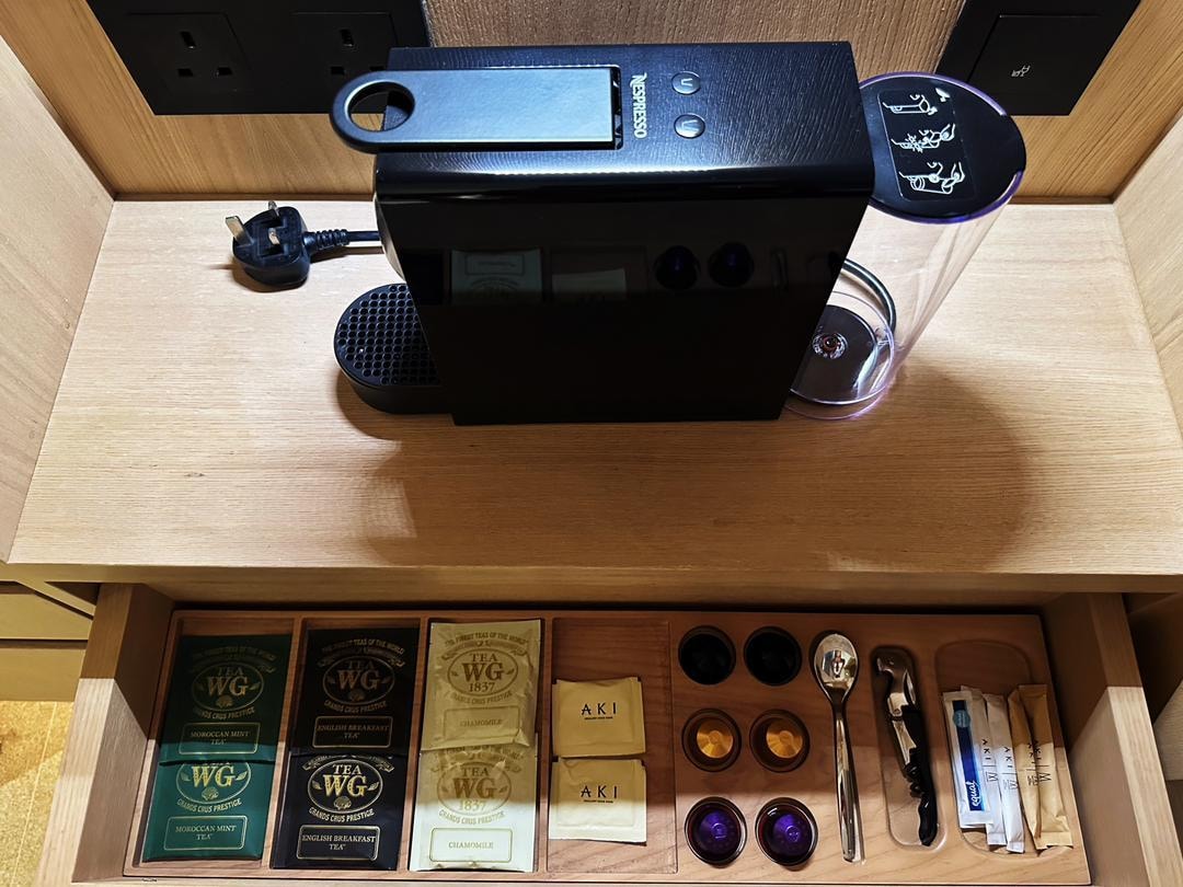 Nespresso Machine, Coffee & TWG Tea.