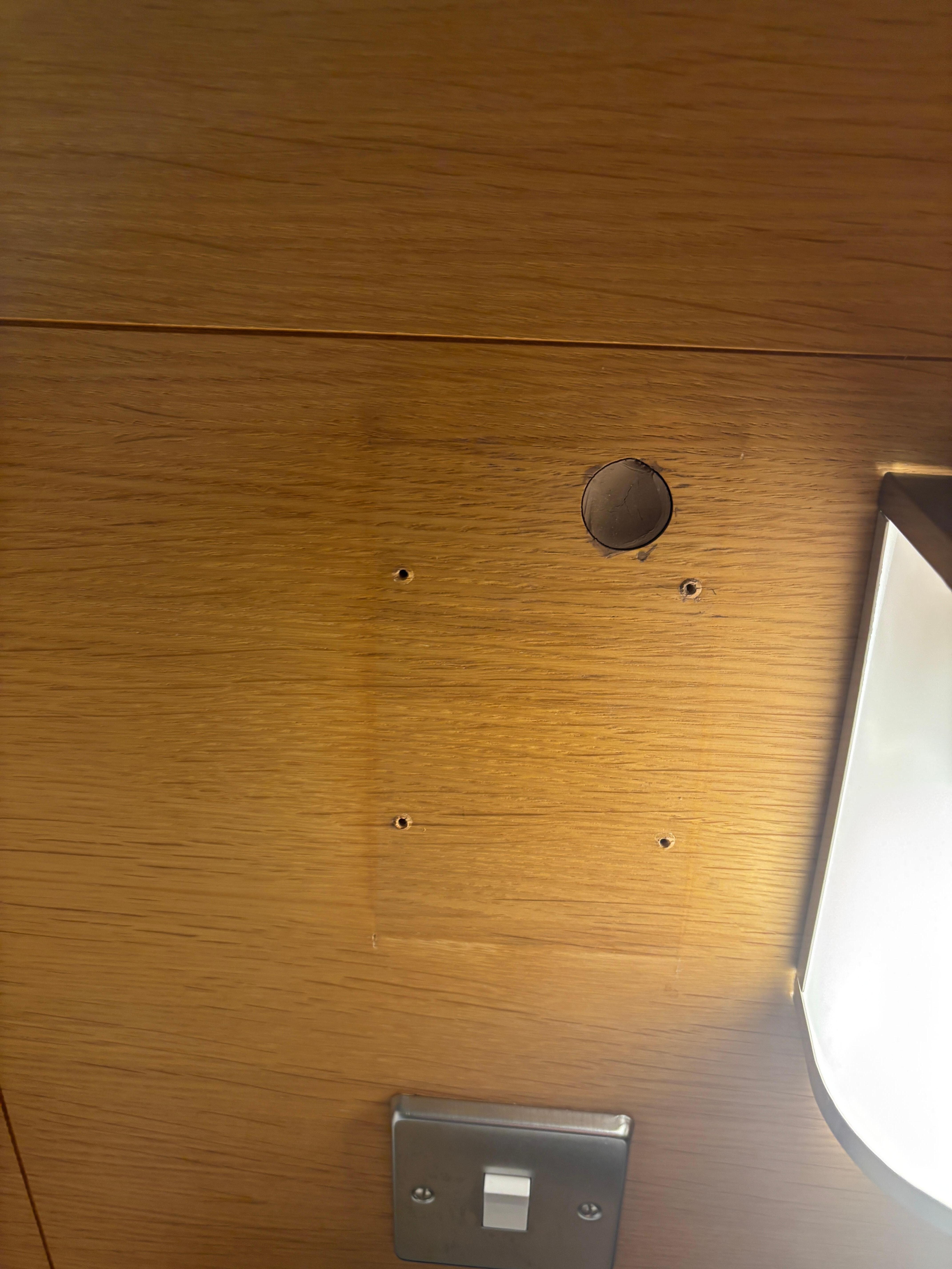 A hole next to the bedside (not child friendly)