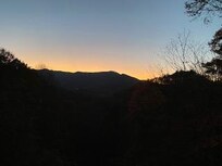 Sun setting in the west.