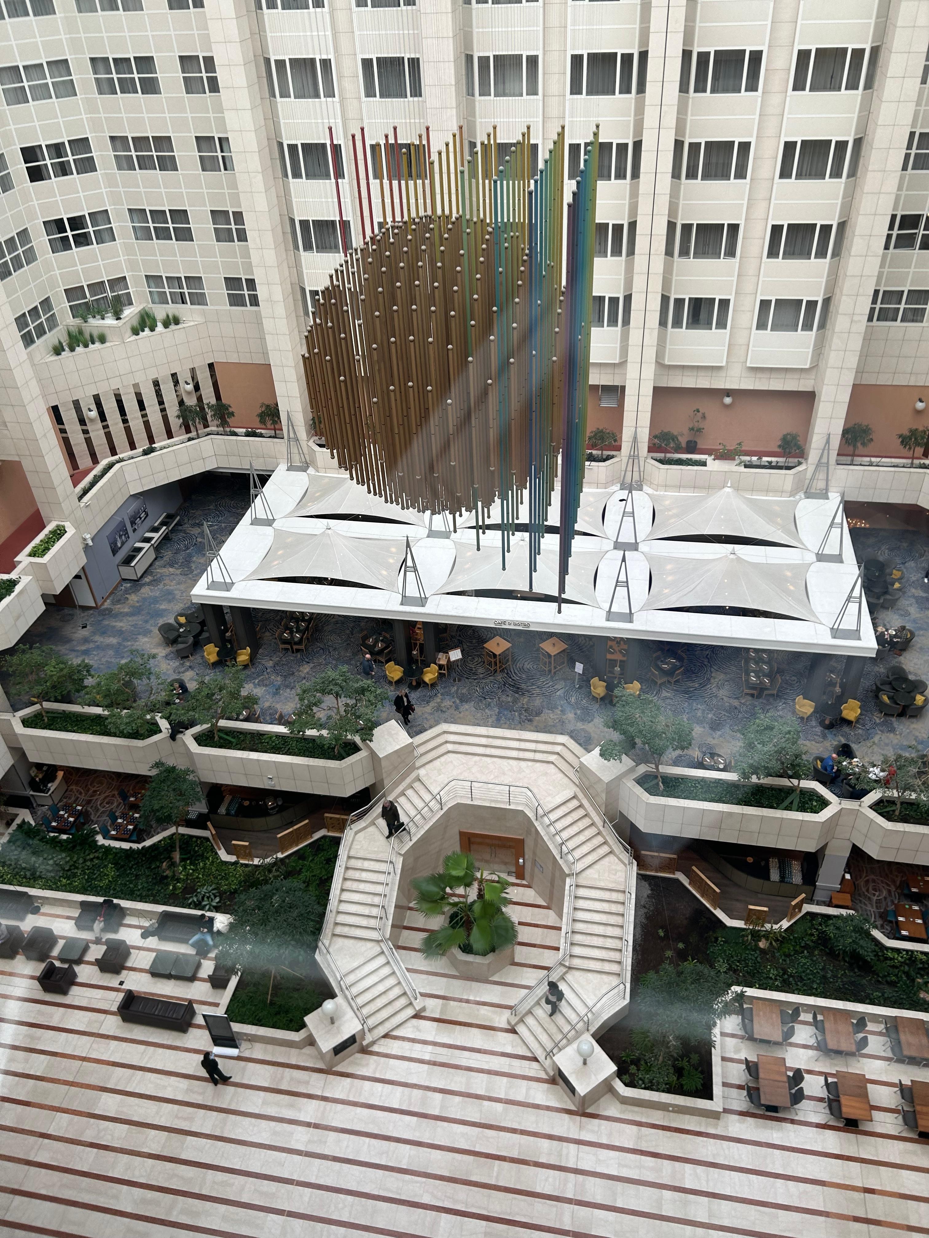 Interior of hotel with views of restaurant