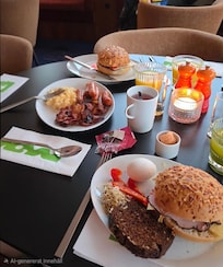 En väldigt god frukost med lagom utval och framför allt fräsch och rent.