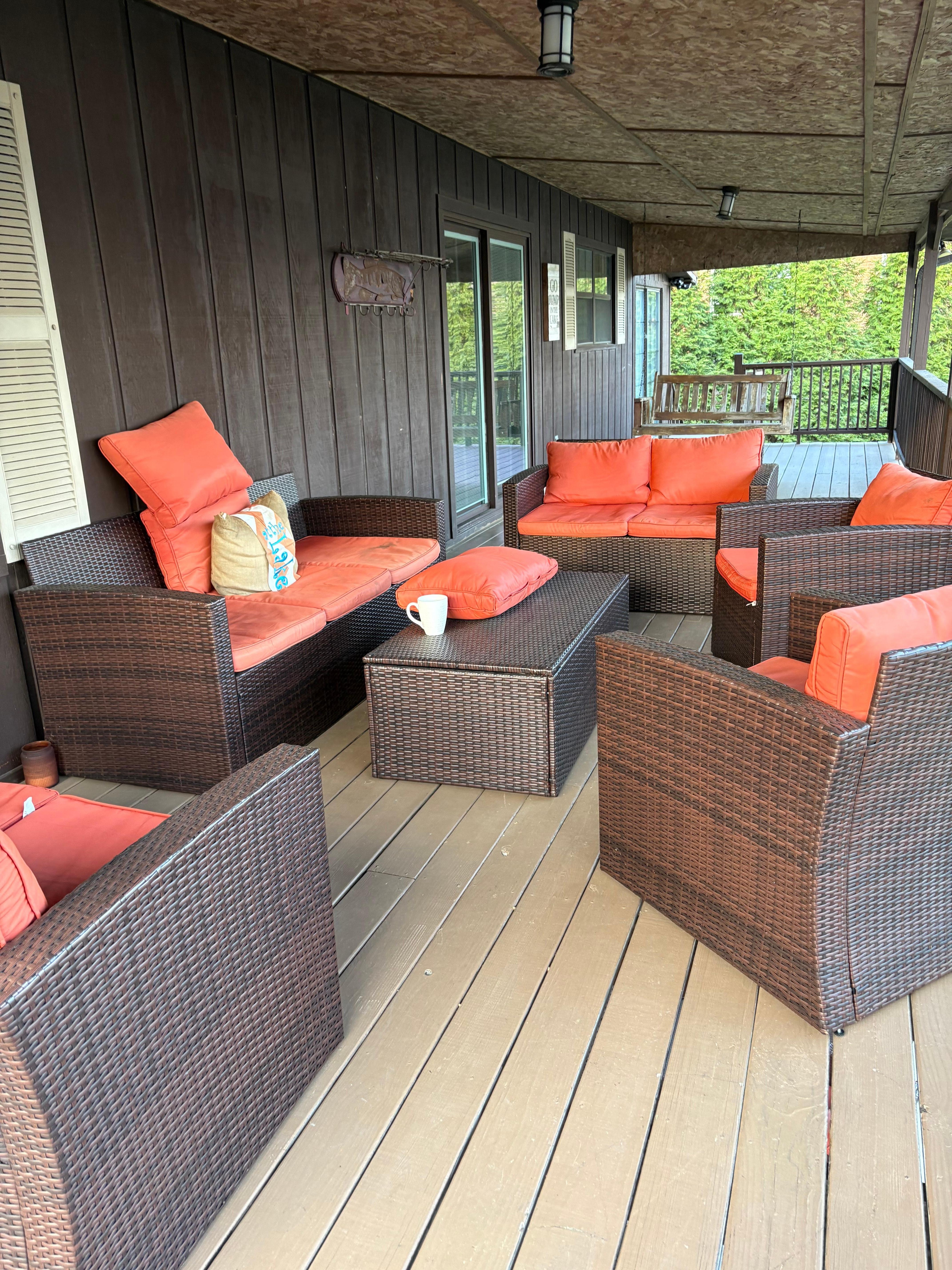 Lots of seating and great views. 