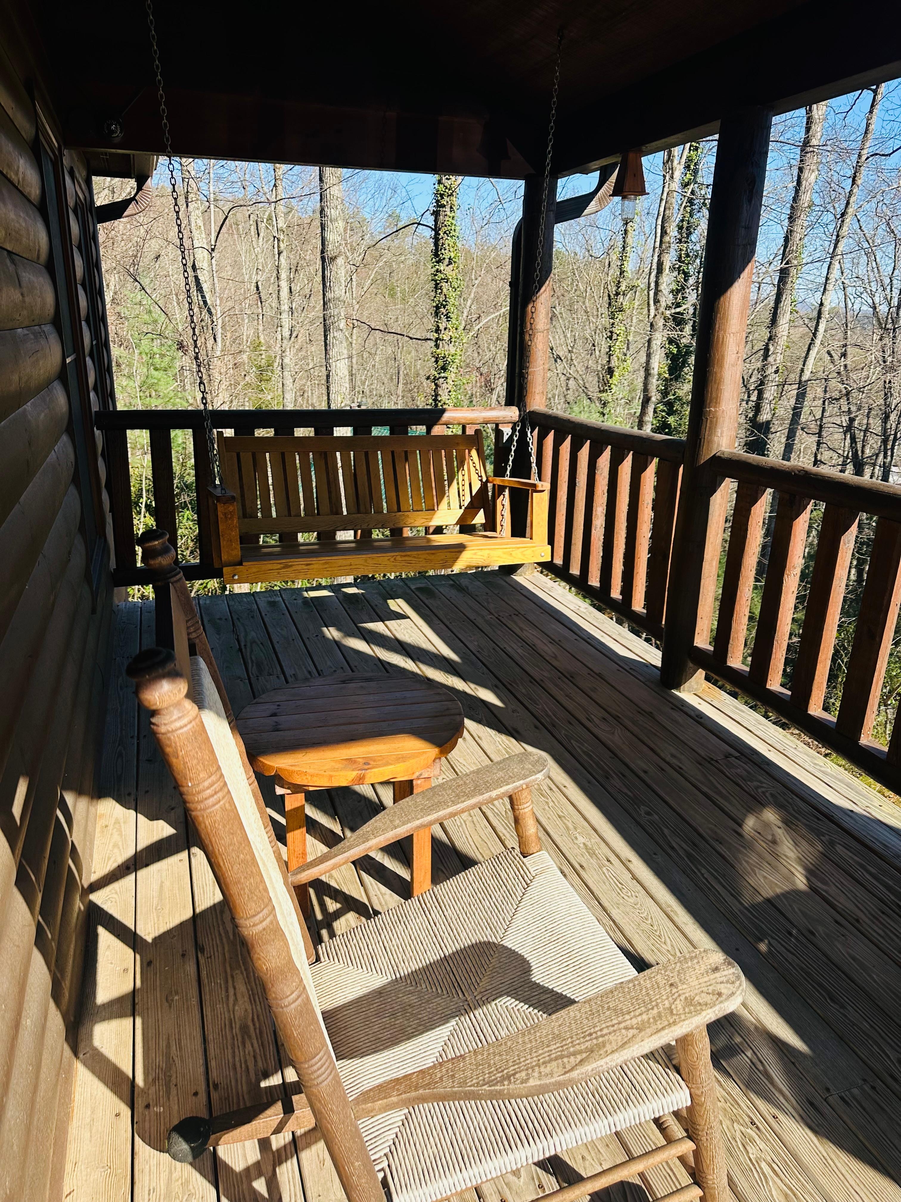 Front porch- great place to read, pray and enjoy Gods beauty.  