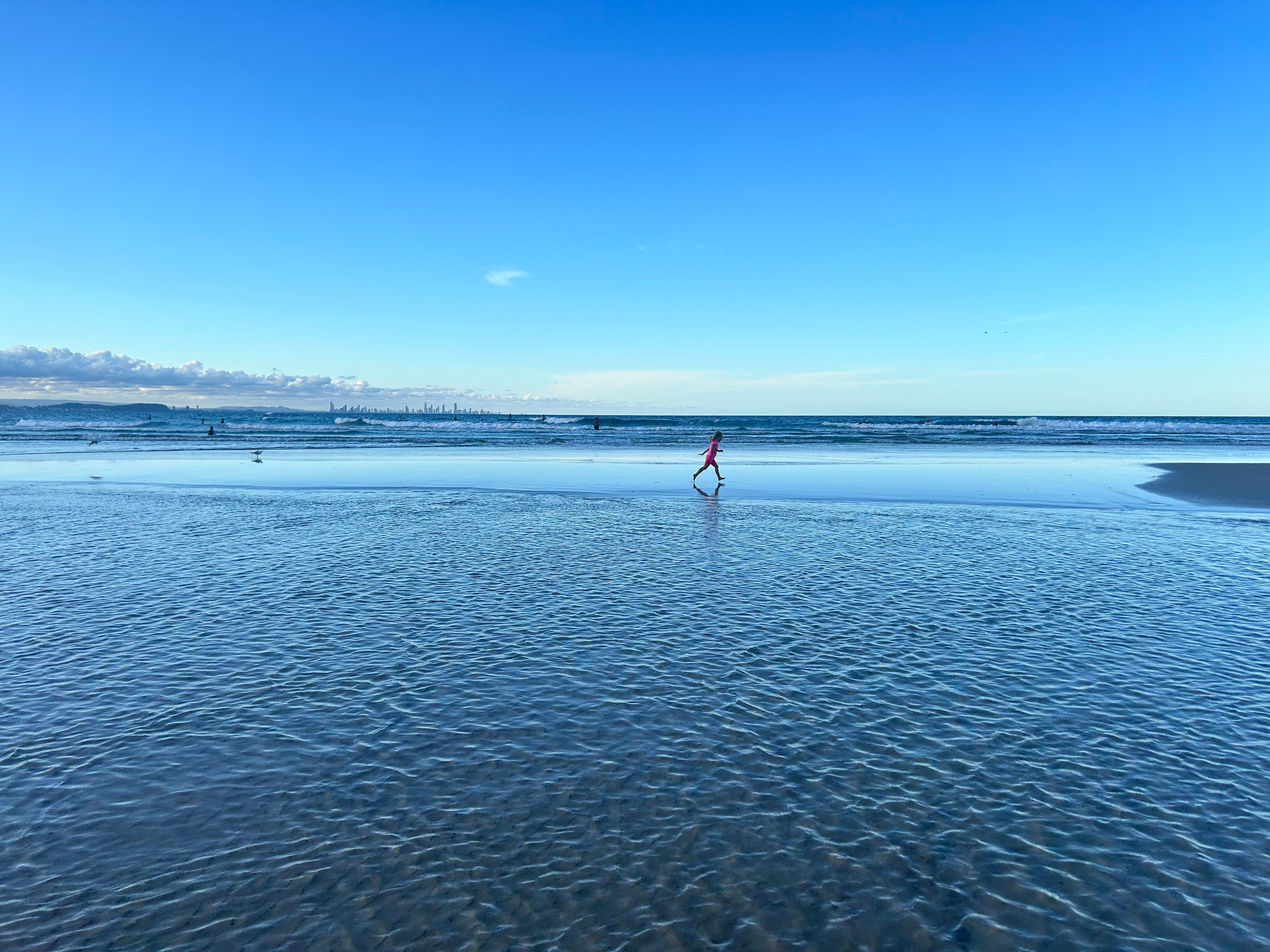 Down at the beach right in front of the property. Very family friendly with a sandbar and a shallow section in front during low tide. 