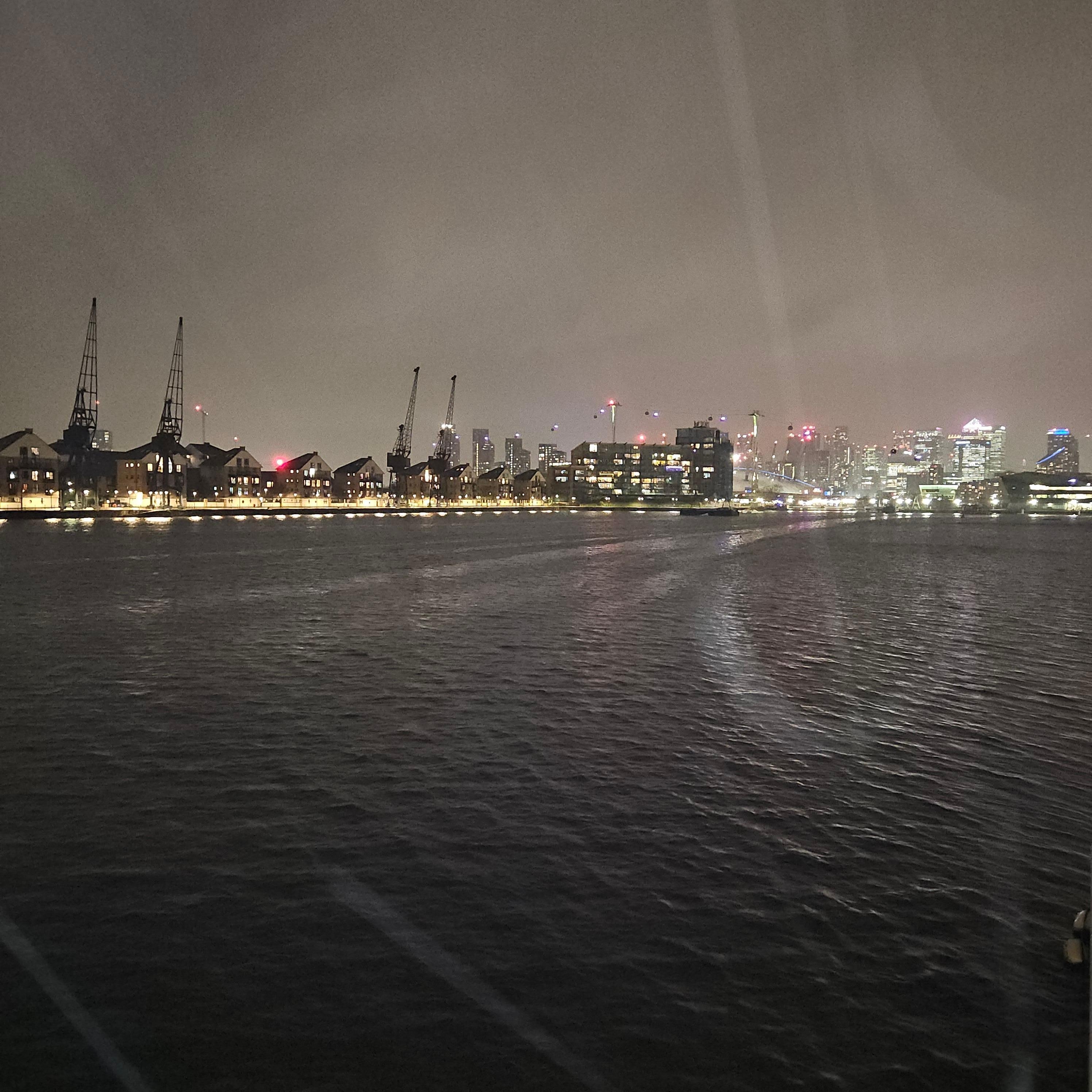 Night time view from balcony.