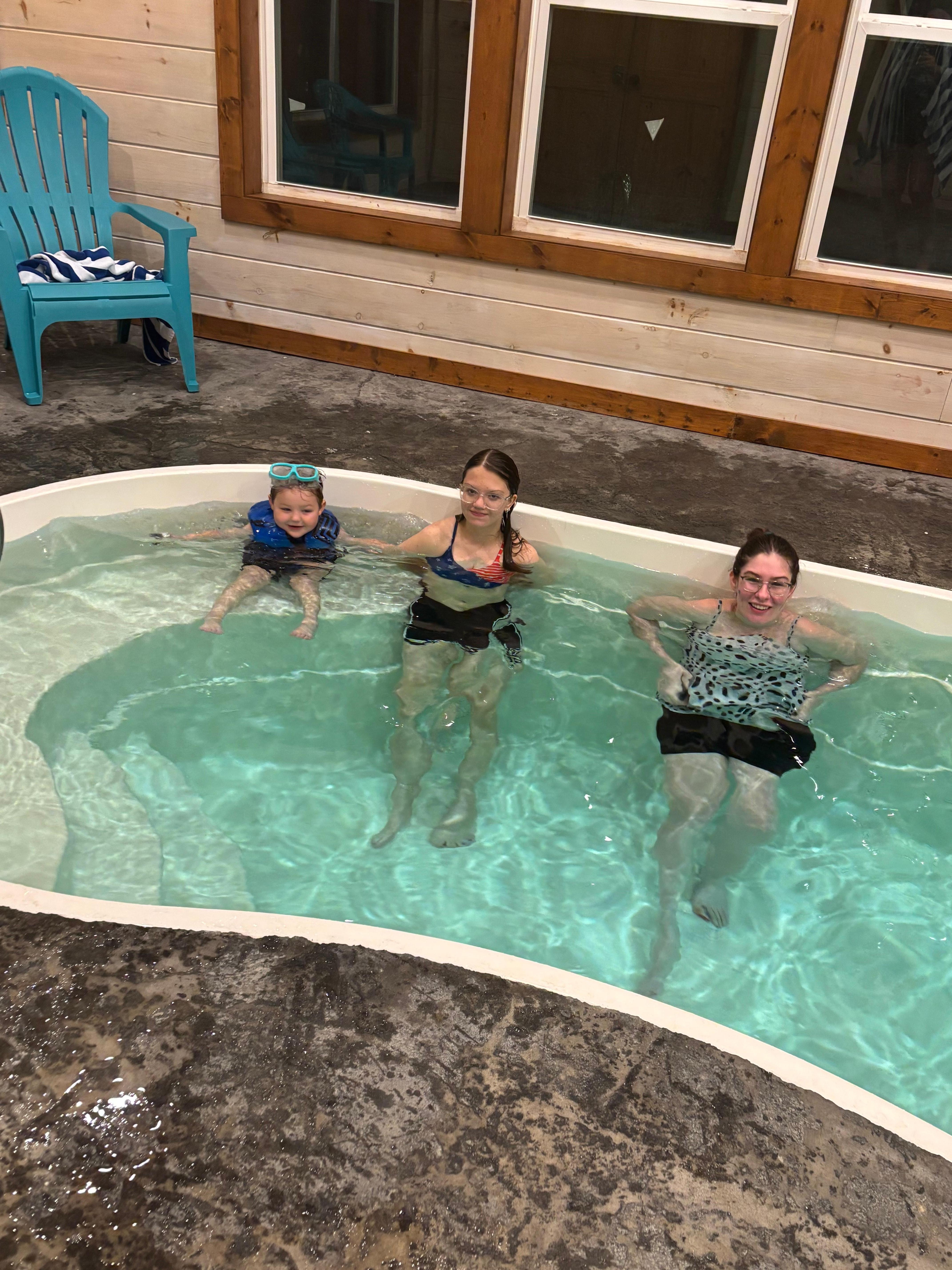 The kids enjoyed relaxing in the pool 