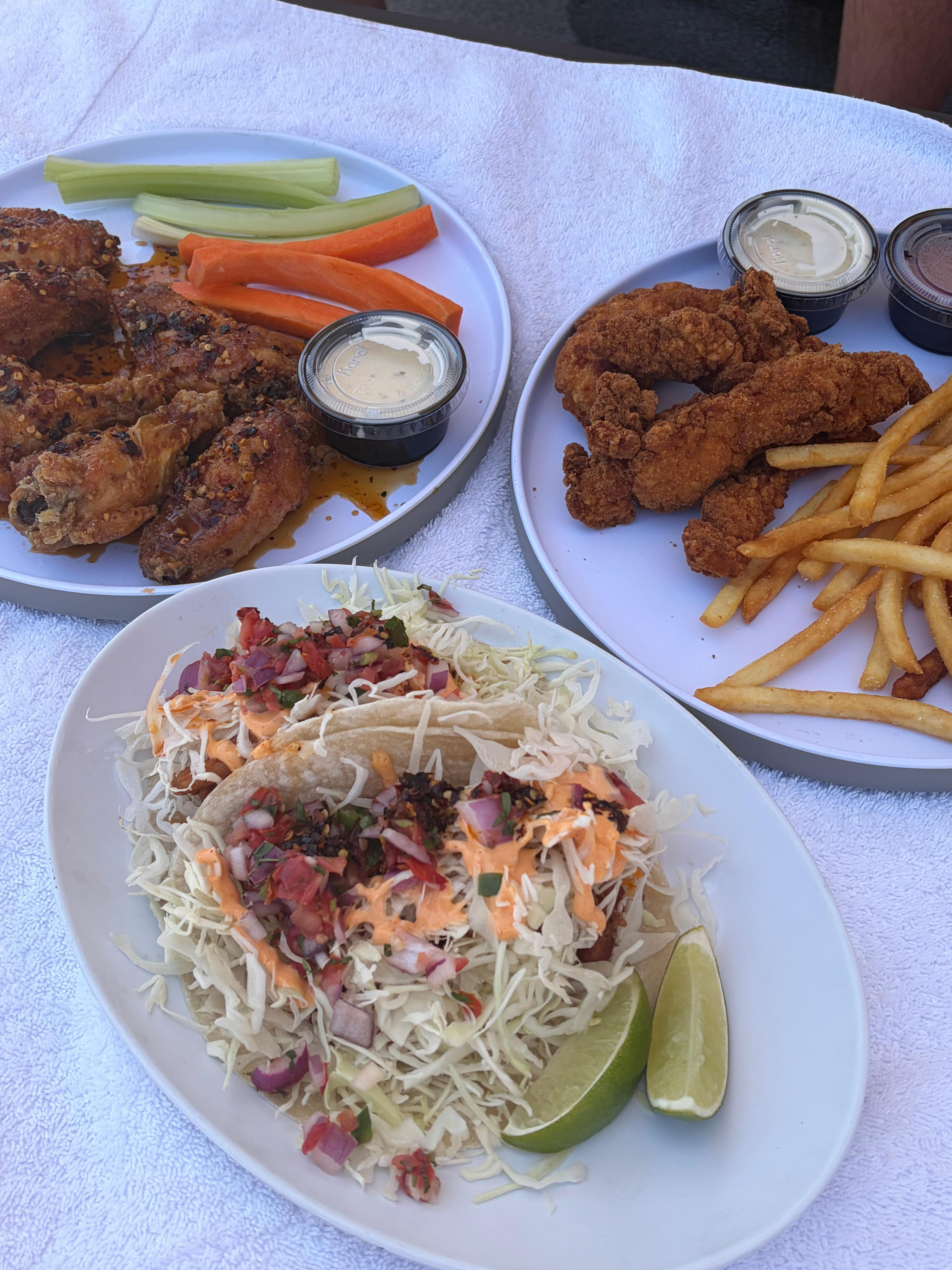 yummy food served at the pool