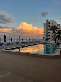 sunrise at the pool