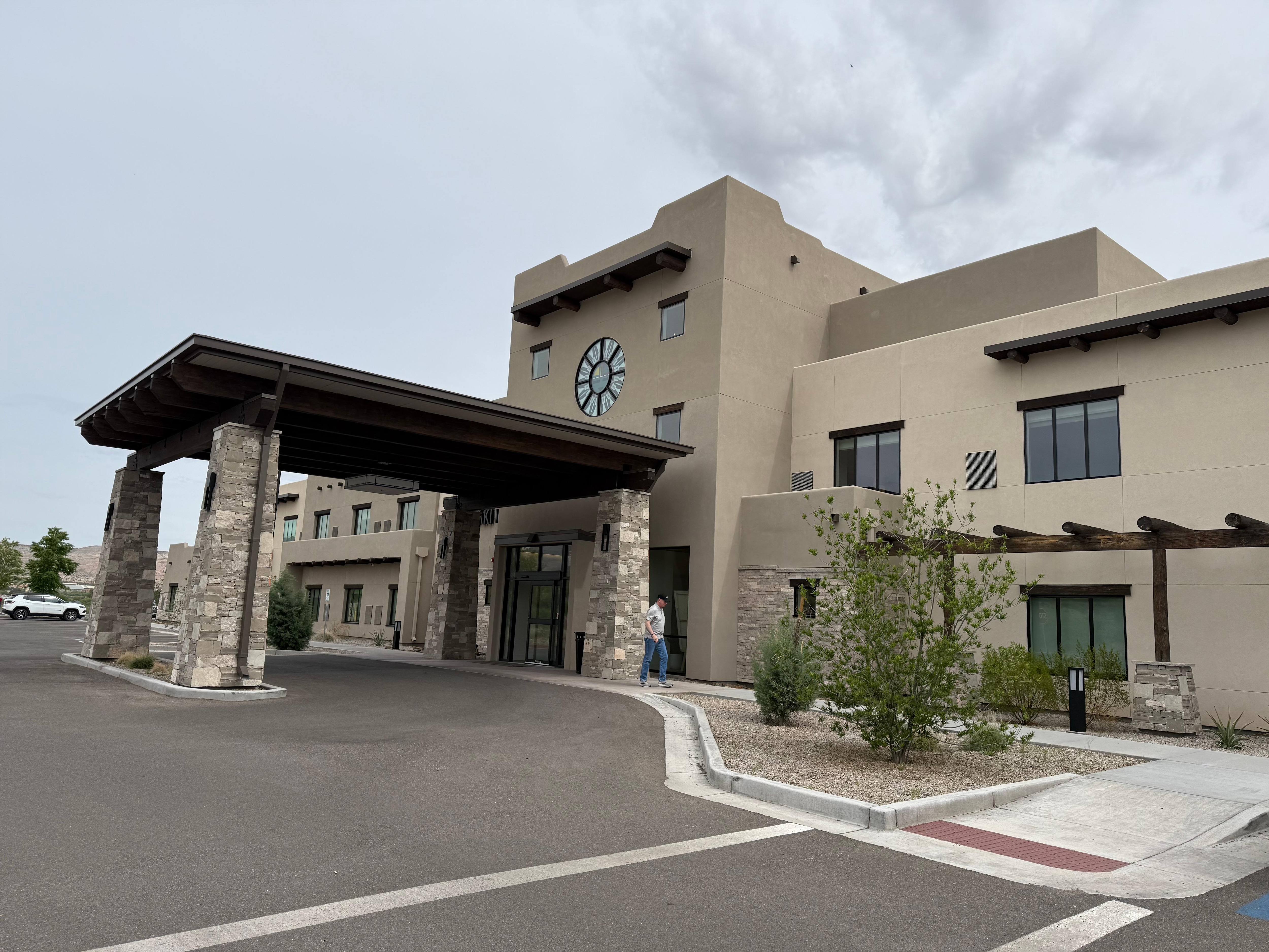 Outside of front entrance.