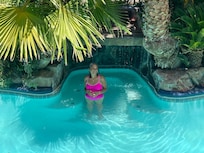 The pool was big enough for our entire family! And the waterfall and foliage were beautiful