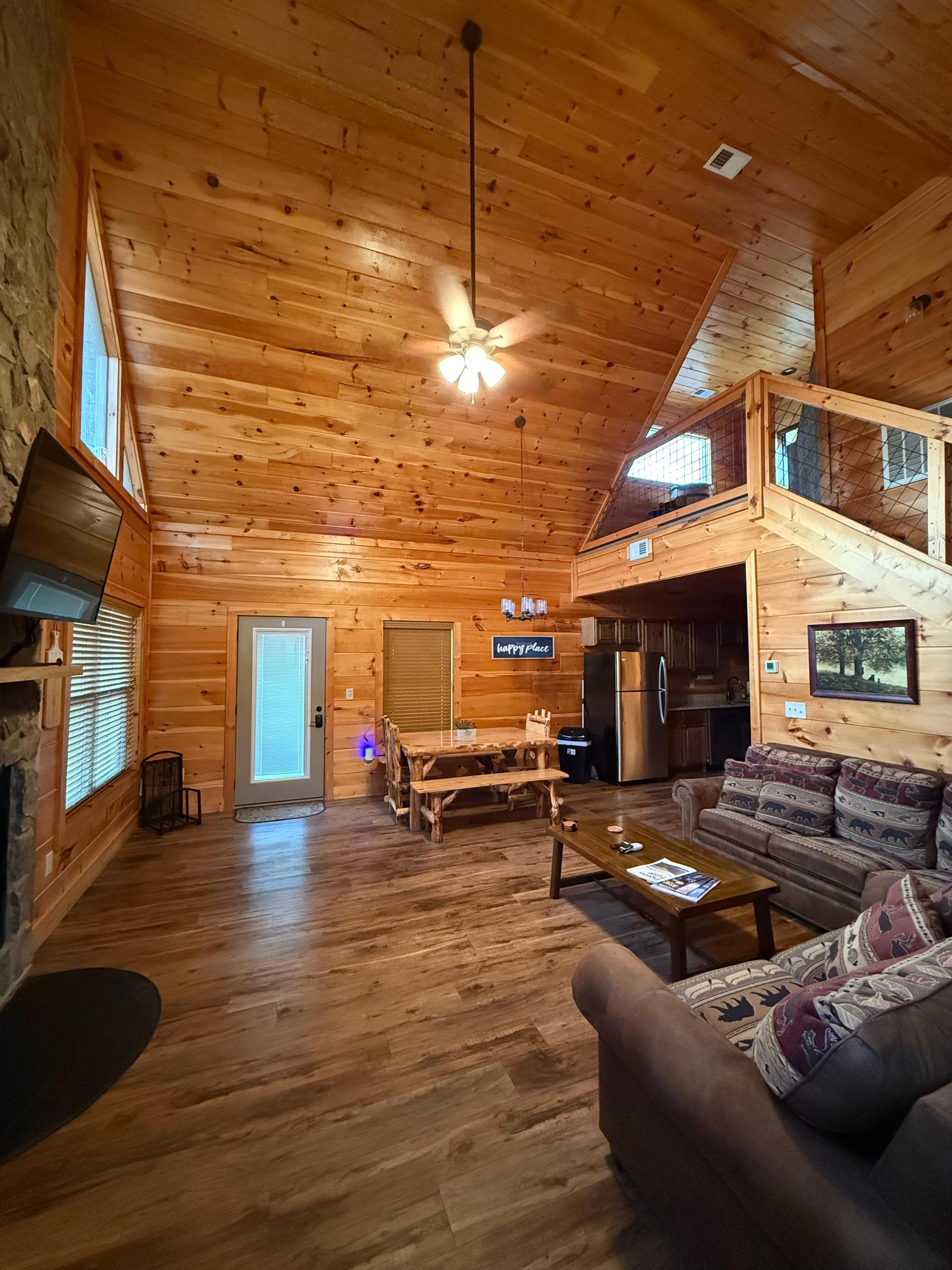living room and kitchen area 