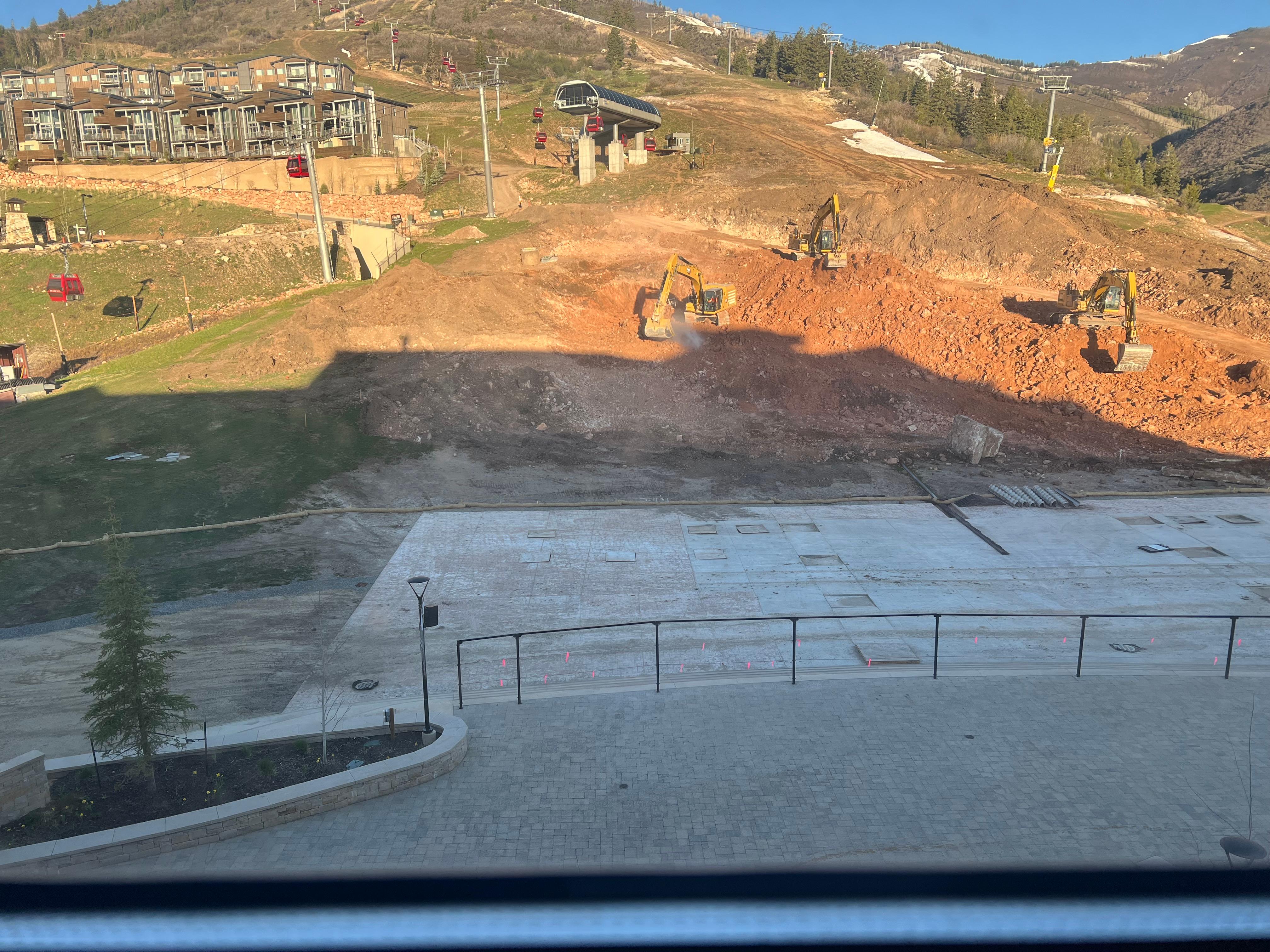Construction immediately outside our window