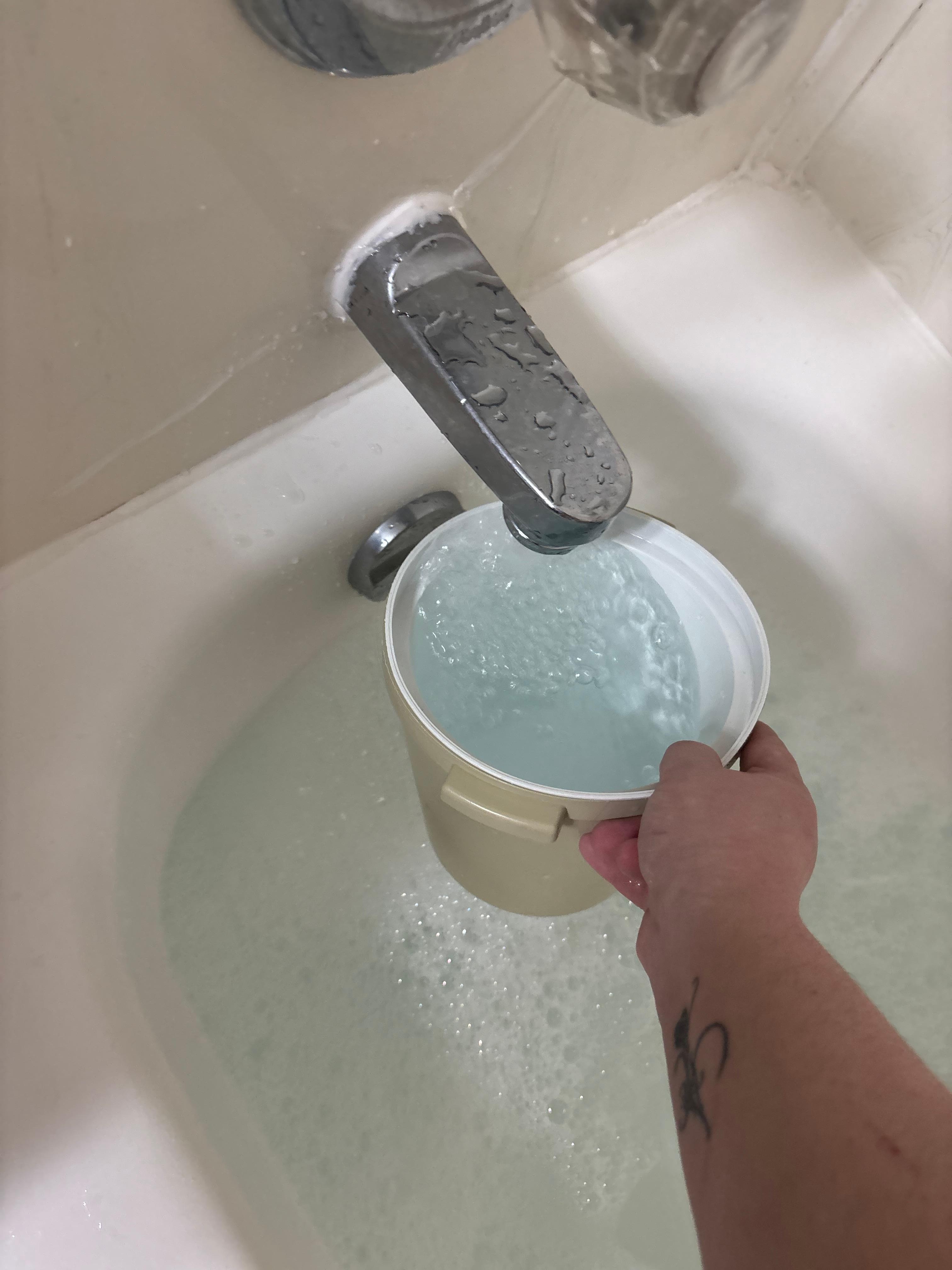 Had to fill the ice bucket with cold water to cool down the bath because the water was boiling hot or ice cold 