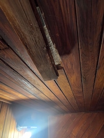 Falling in roof in sauna