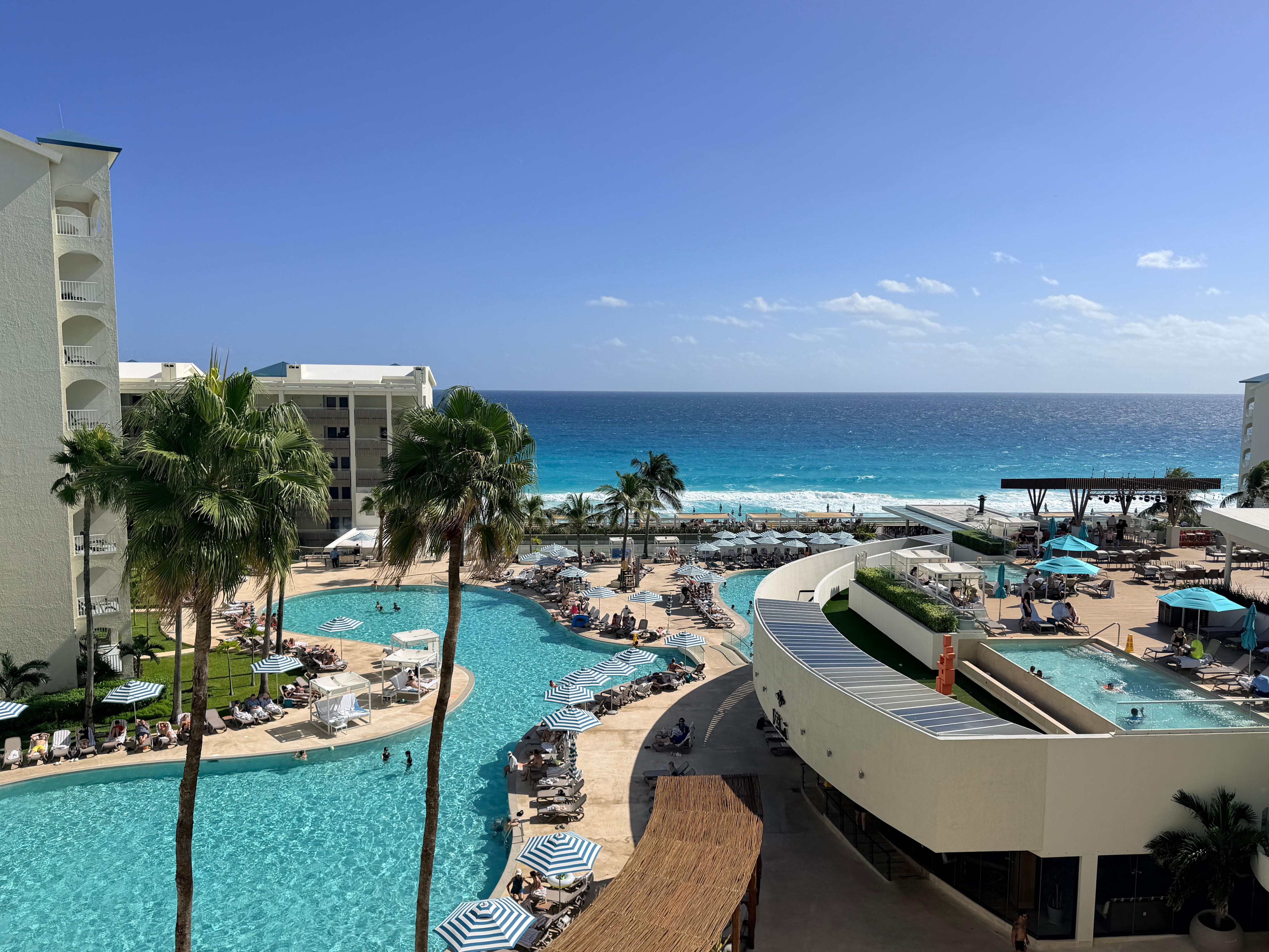 Ocean view and pool view from the room