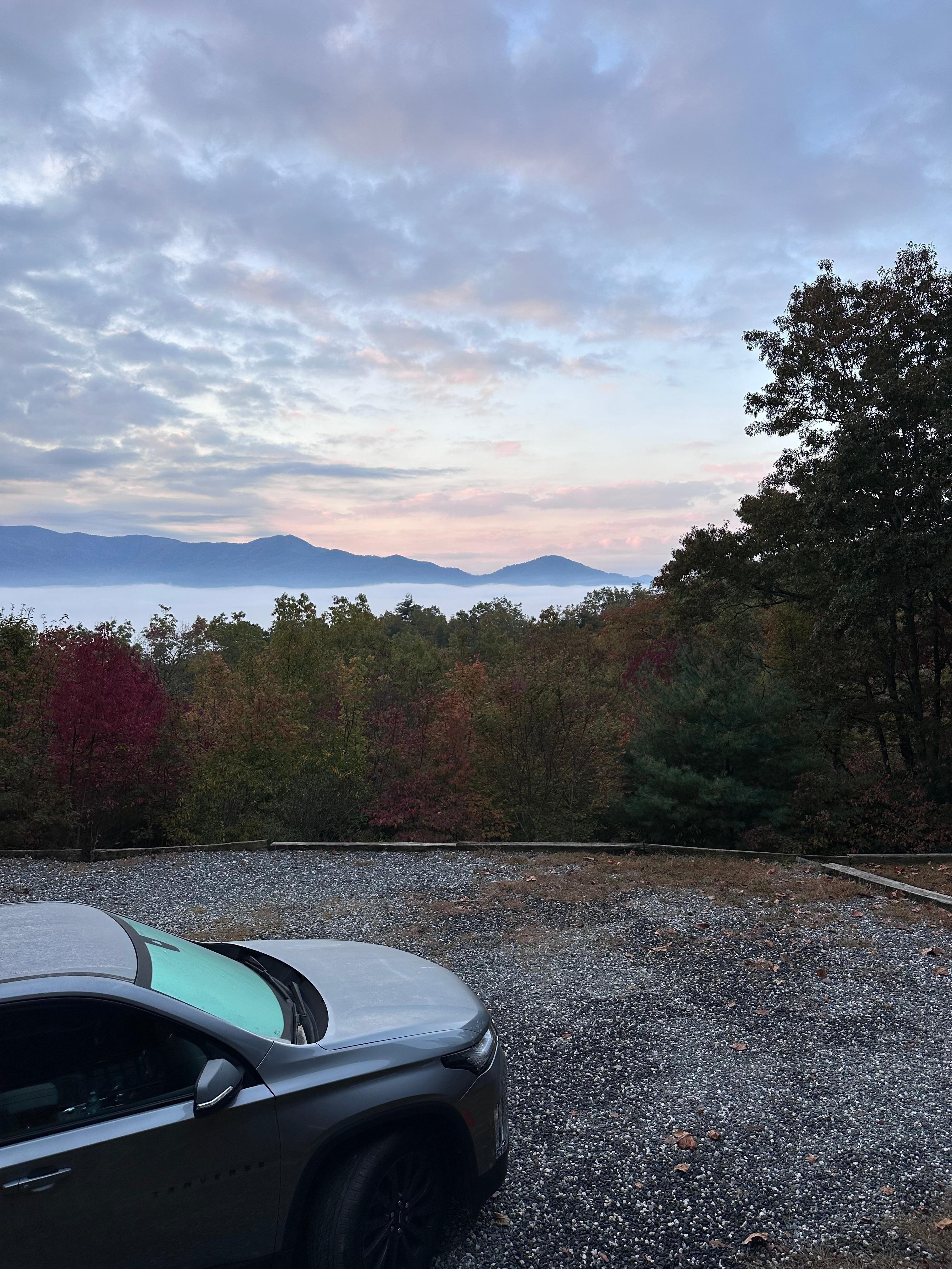 Front porch view nice parking area 