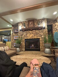 The main building has a great restaurant, a place to warm up and a gift shop!