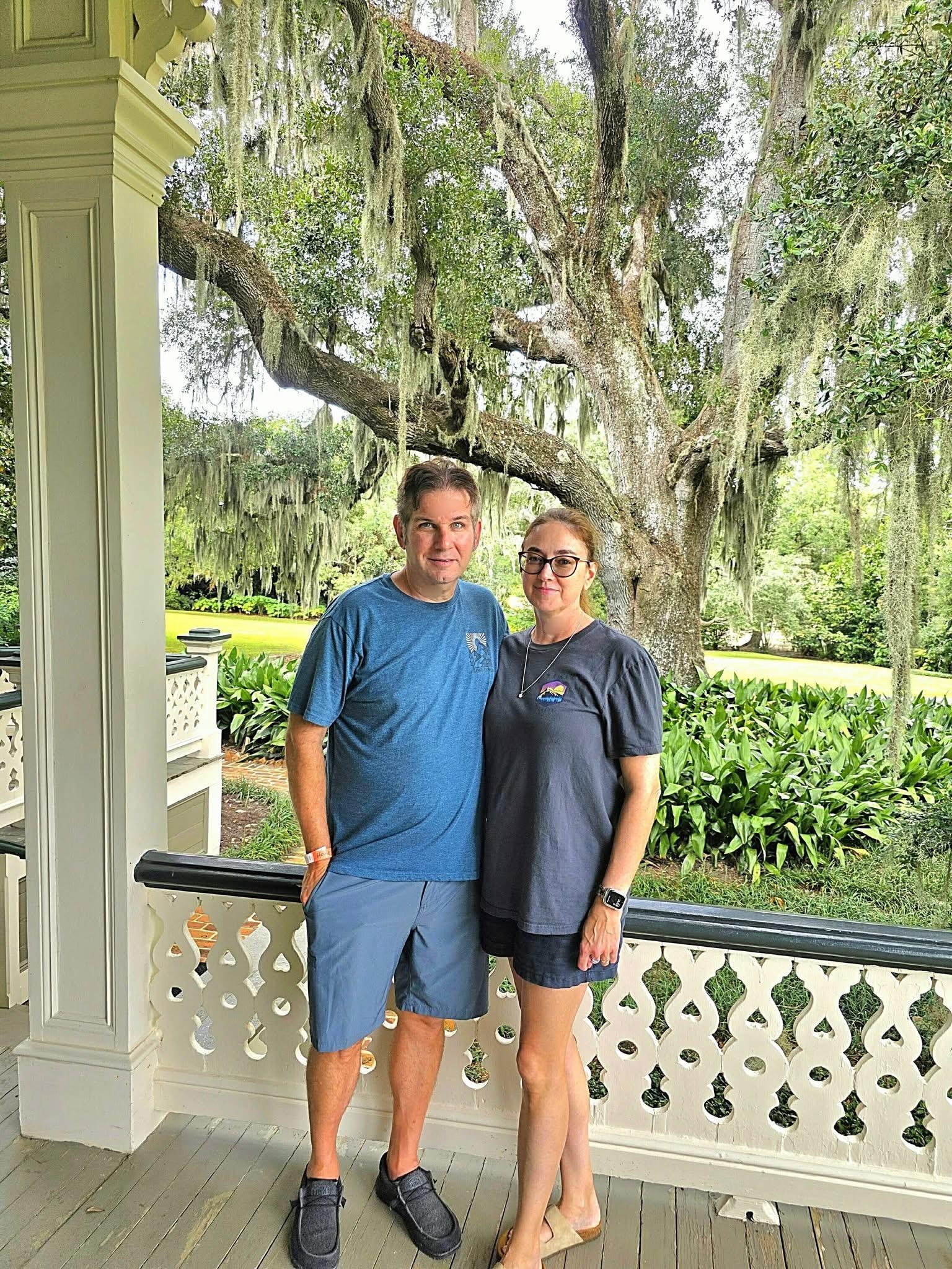 Son and Daughter in law at Rip Van Winkle Gardens nearby!