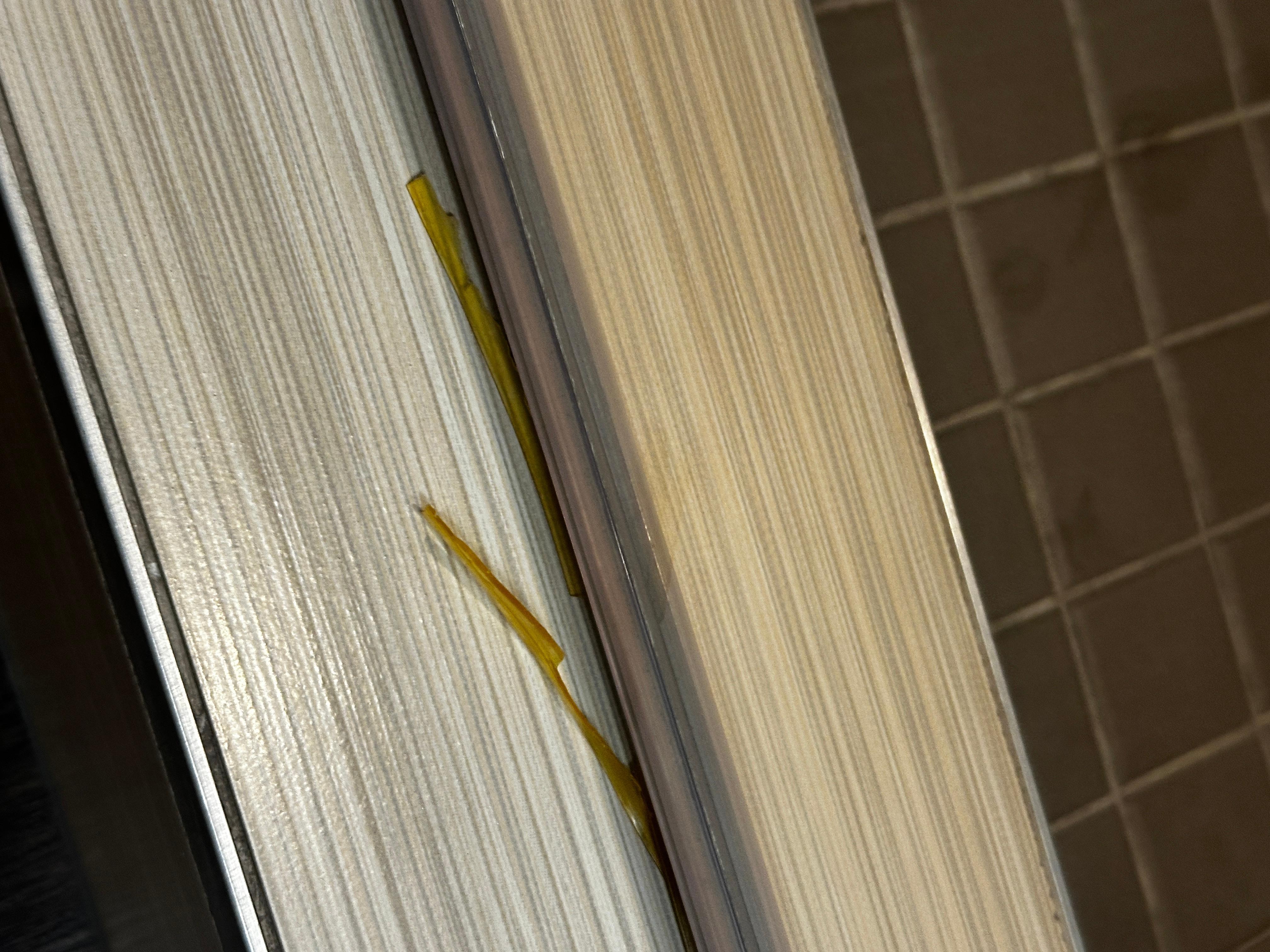 Something coming off the shower door