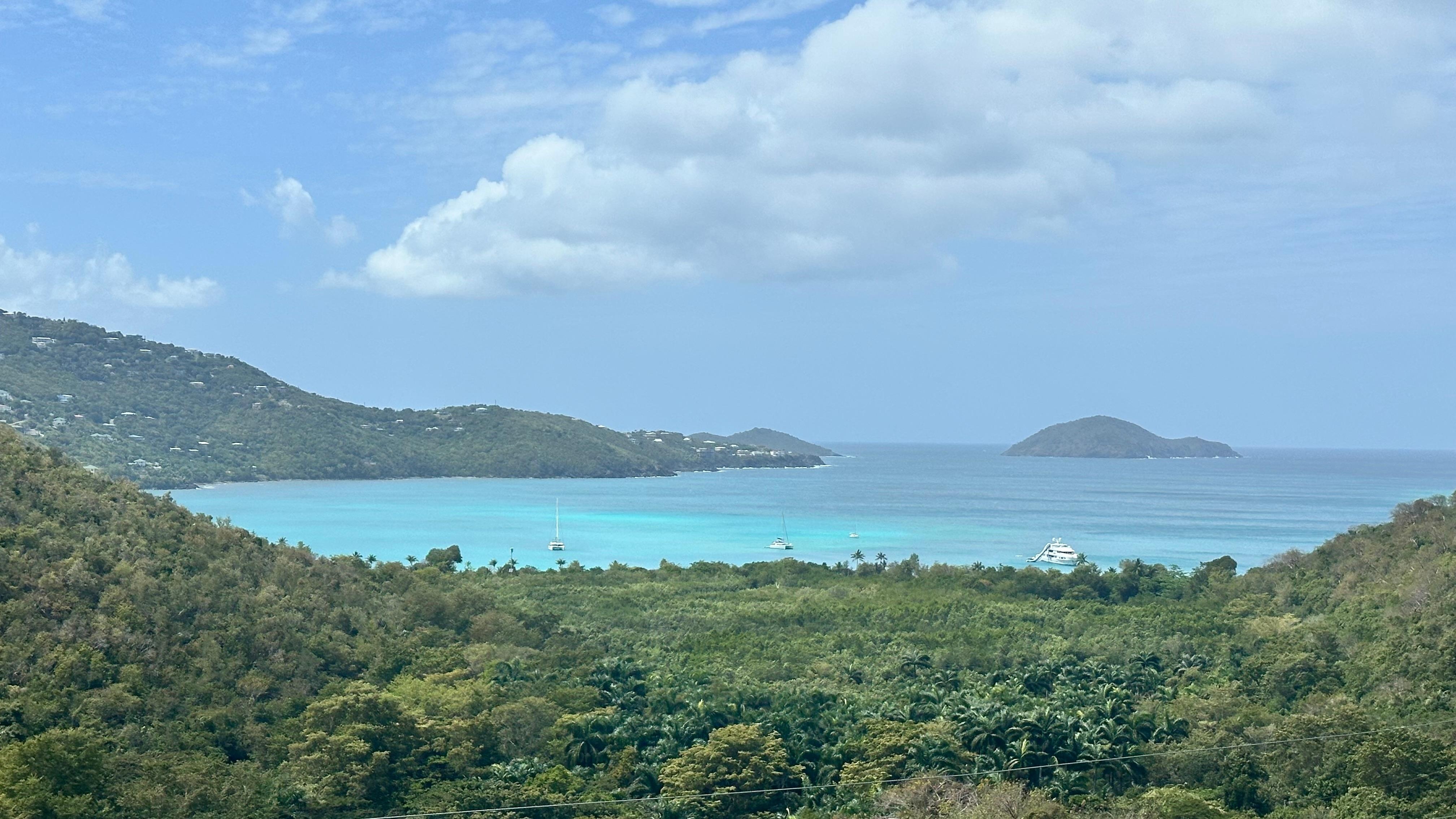 View Megan’s Bay from the hotel main pool deck. 