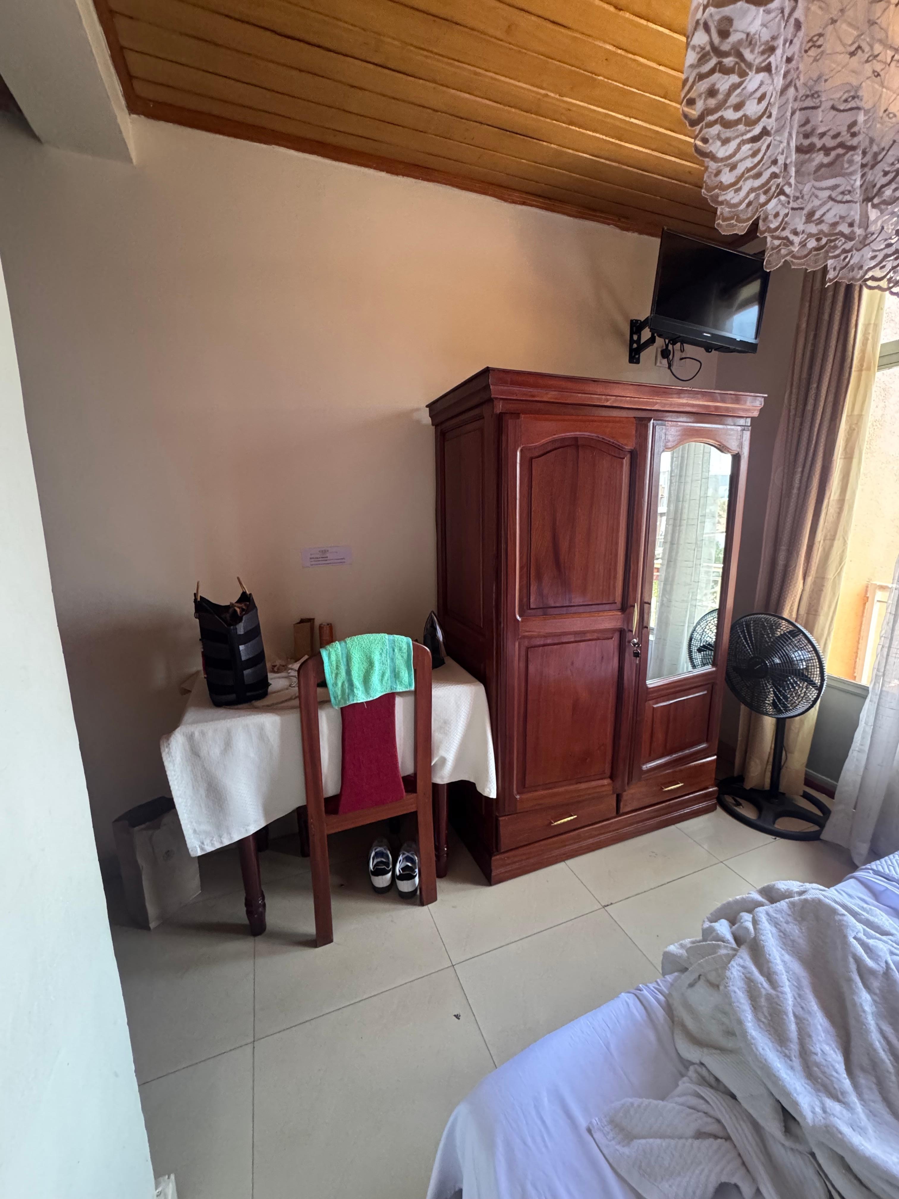 Wardrobe, study desk and TV