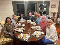 A lovely dinner in the dining room.