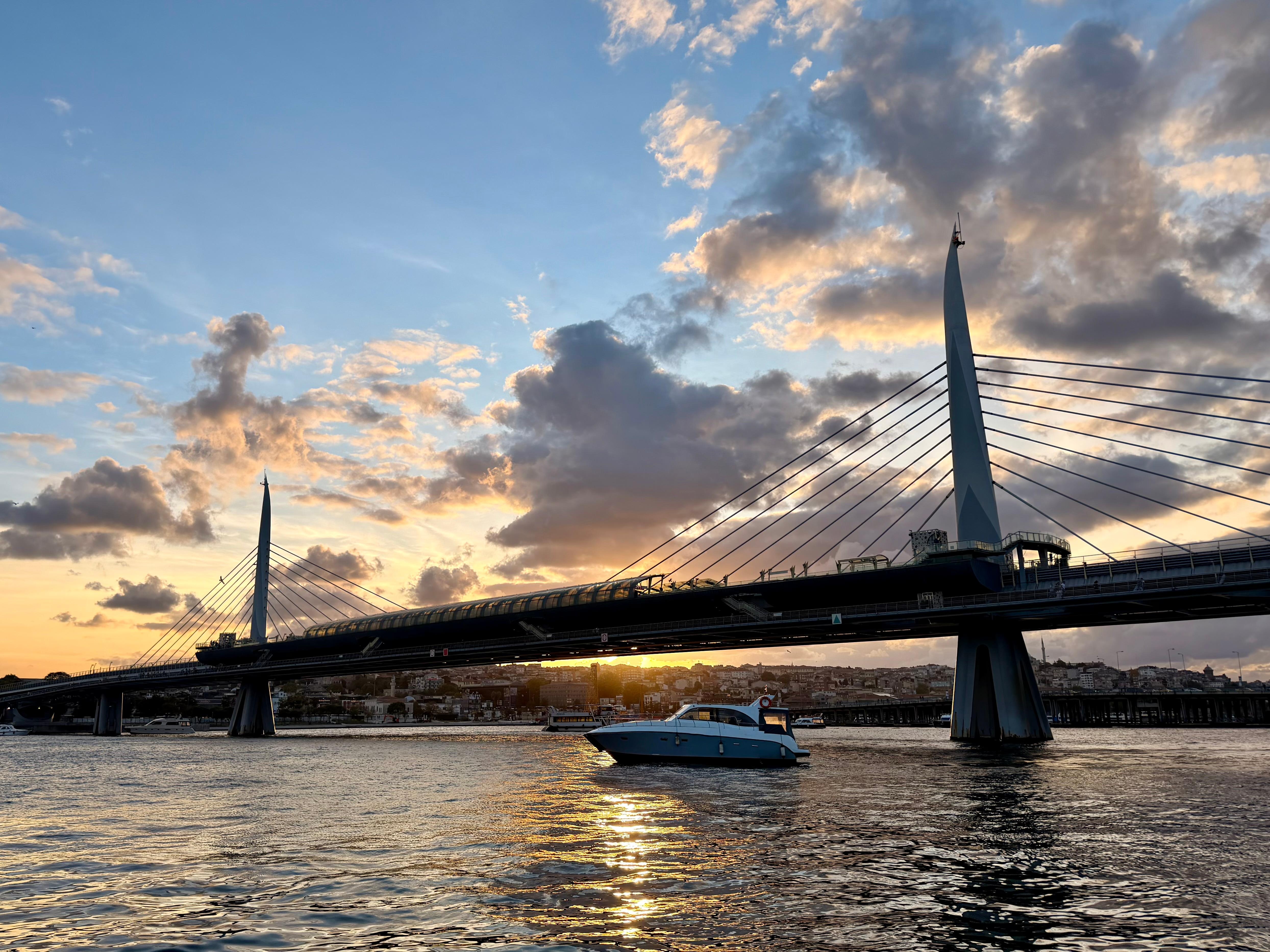 Metro line bridge next to hotel