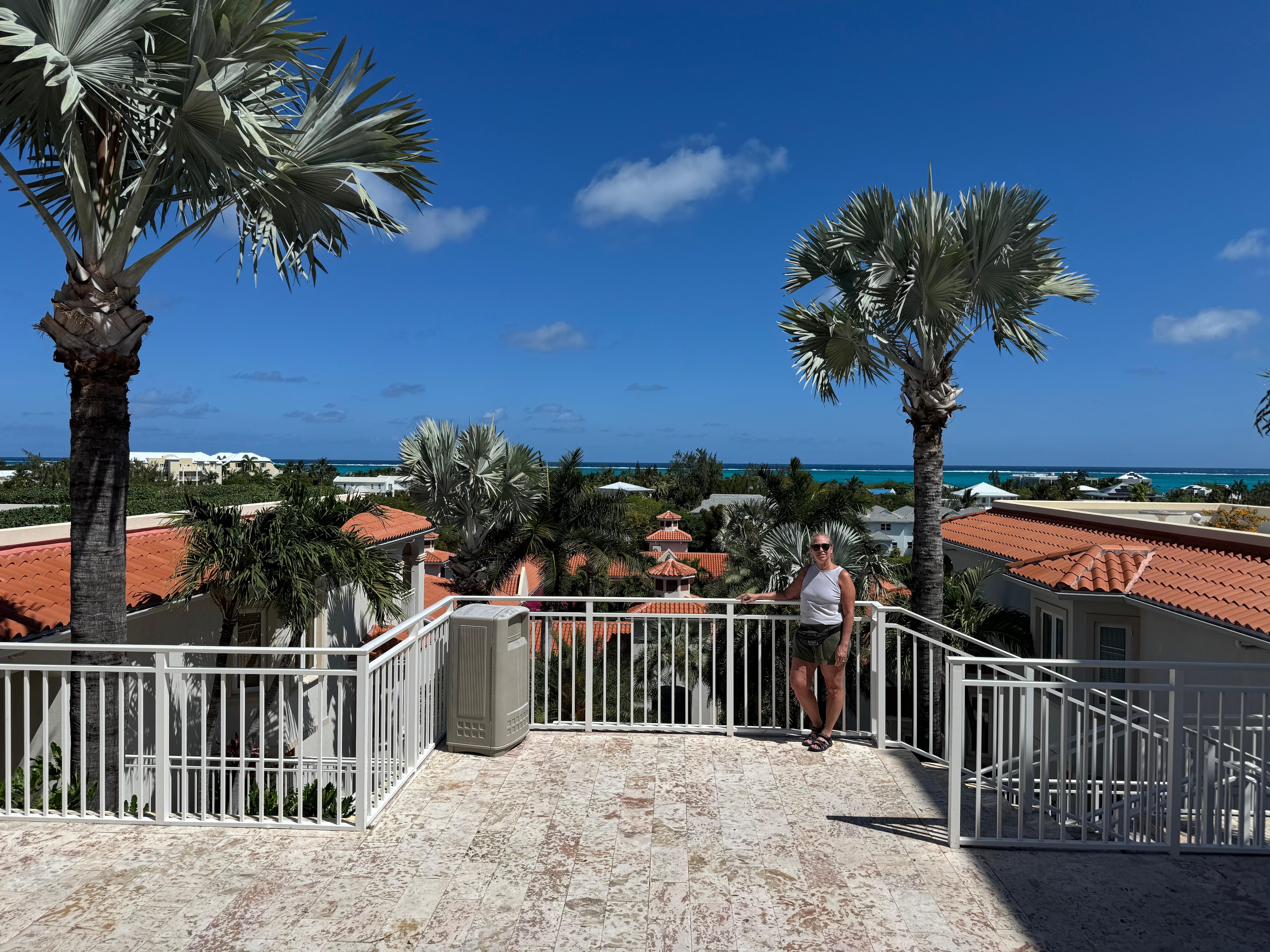 View from hot tub area. 