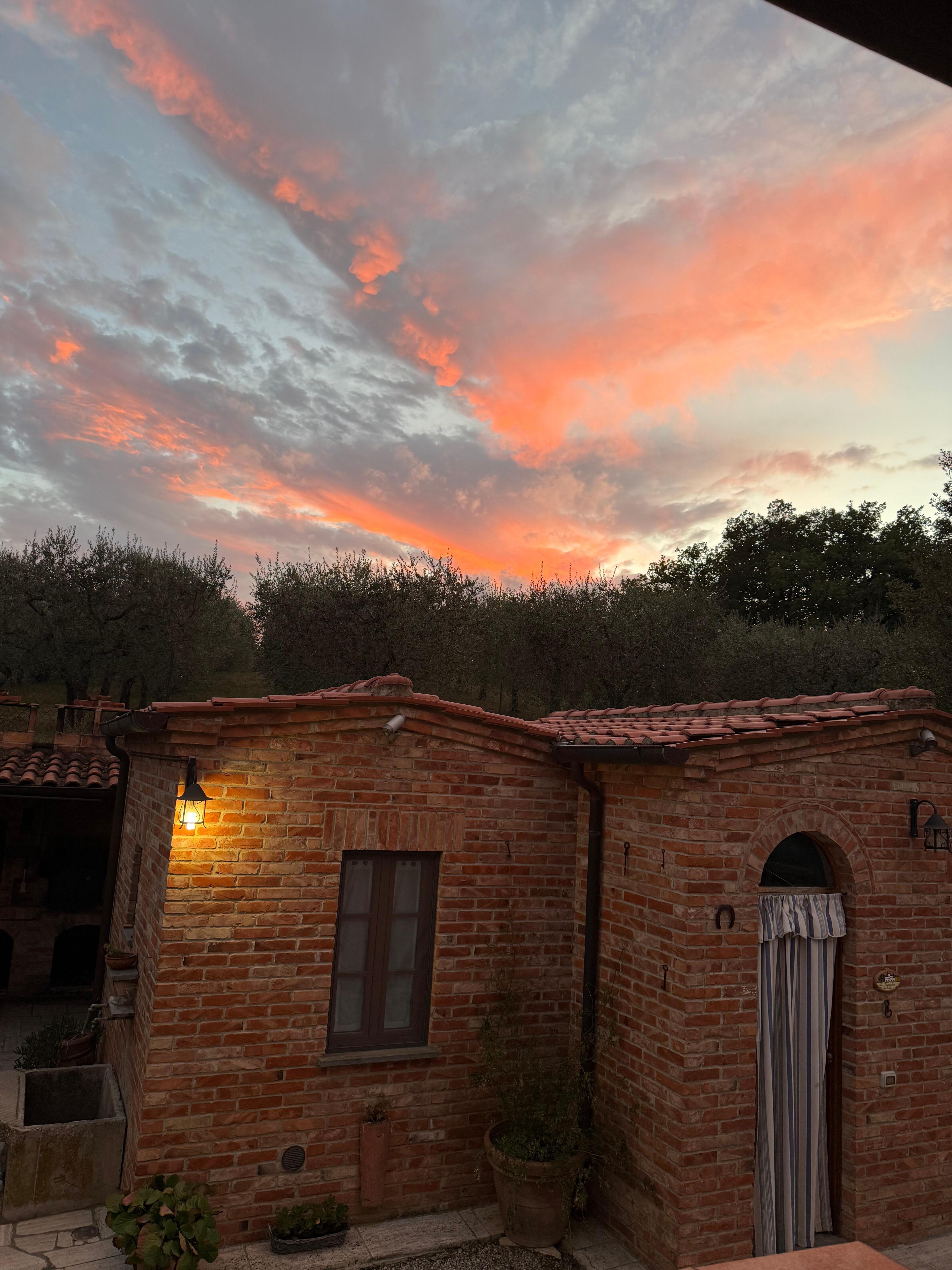 Sunset on the dinner house. 