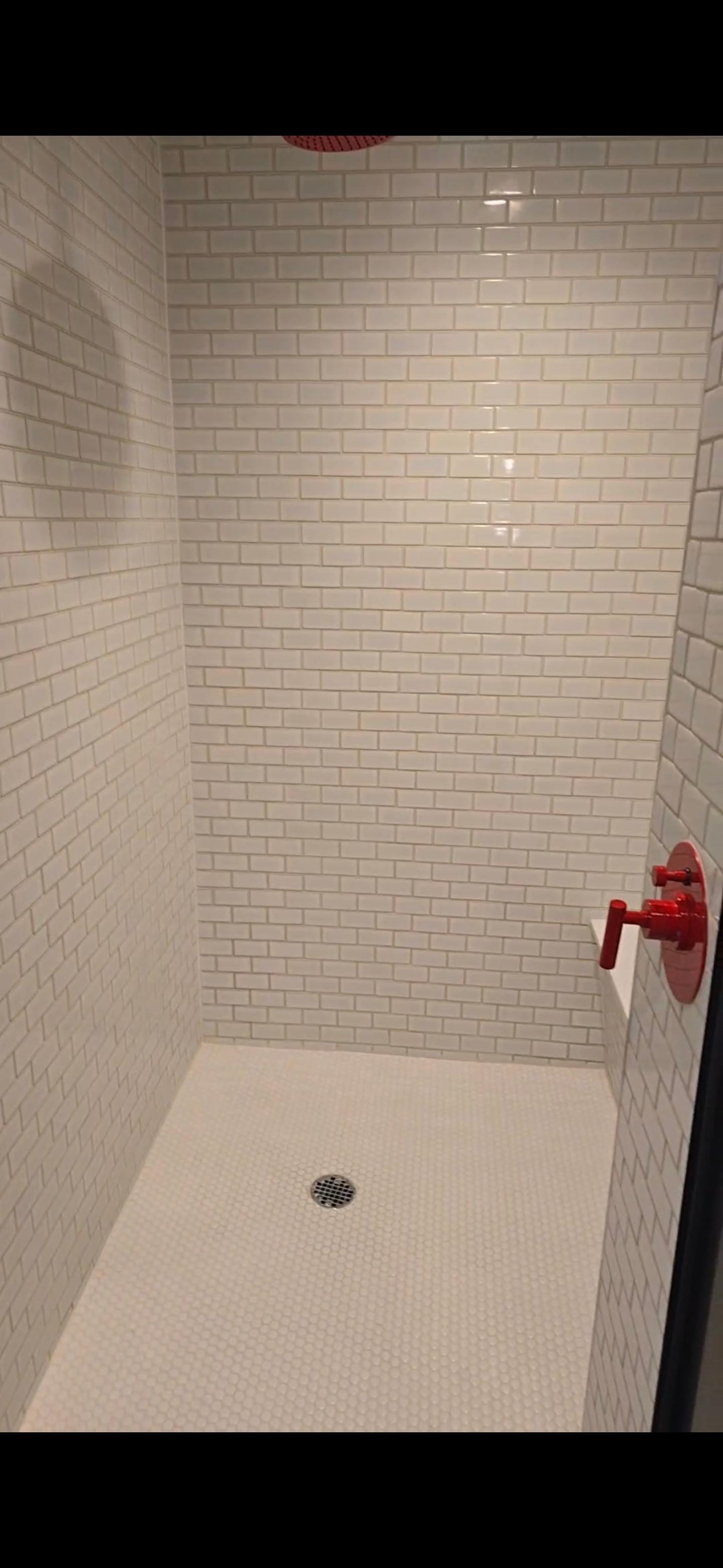 Shower is big, clean and separate from the toilet