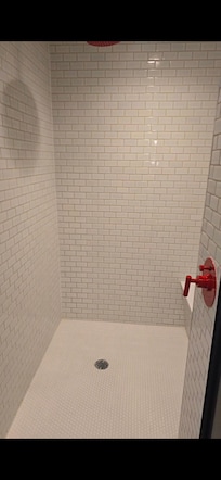 Shower is big, clean and separate from the toilet