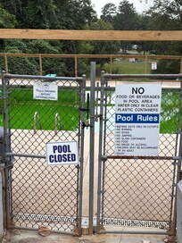 Pool closed sign, August 15-19, 2015