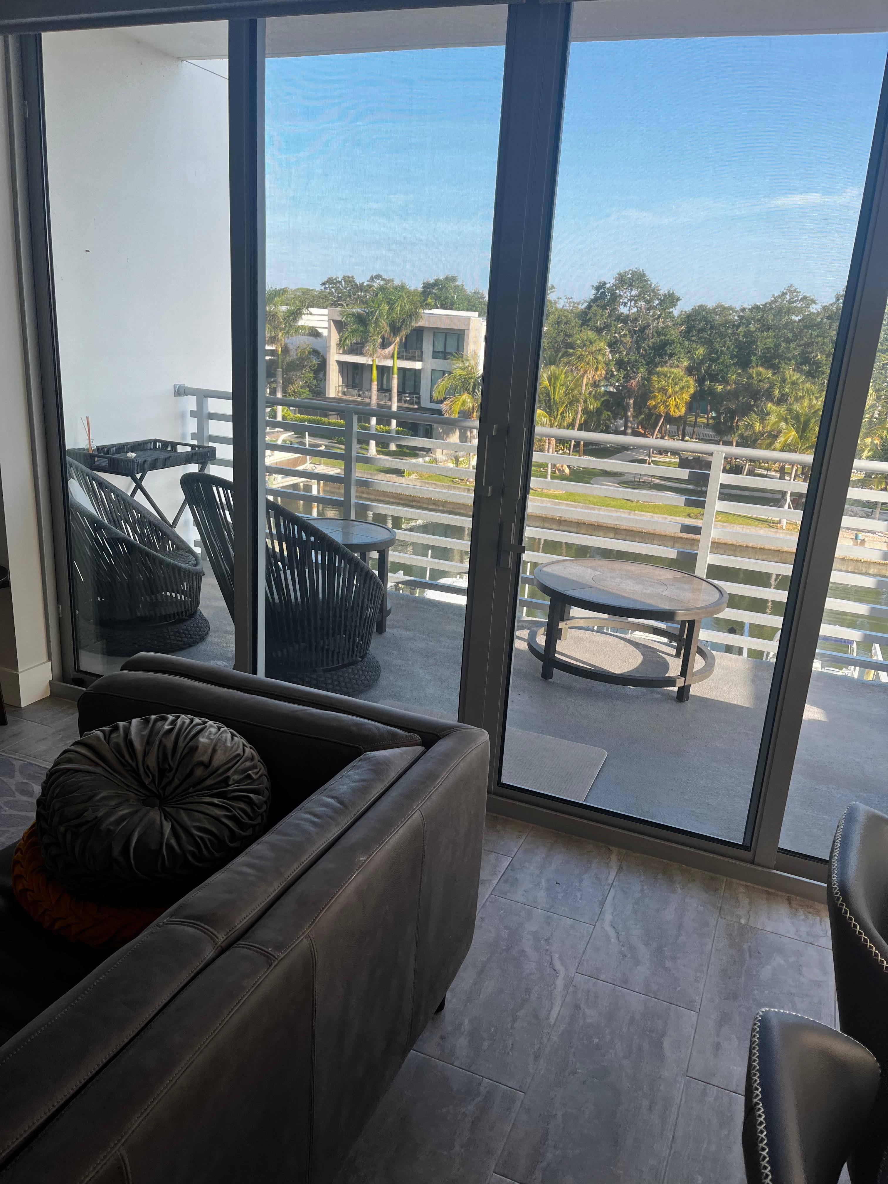Floor to ceiling doors/windows.  Plenty of sunshine.