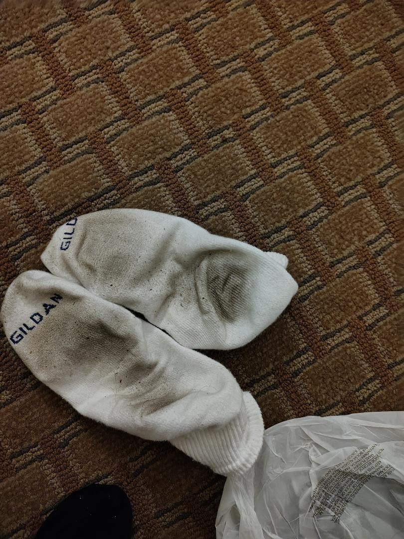 Walking on the carpet.