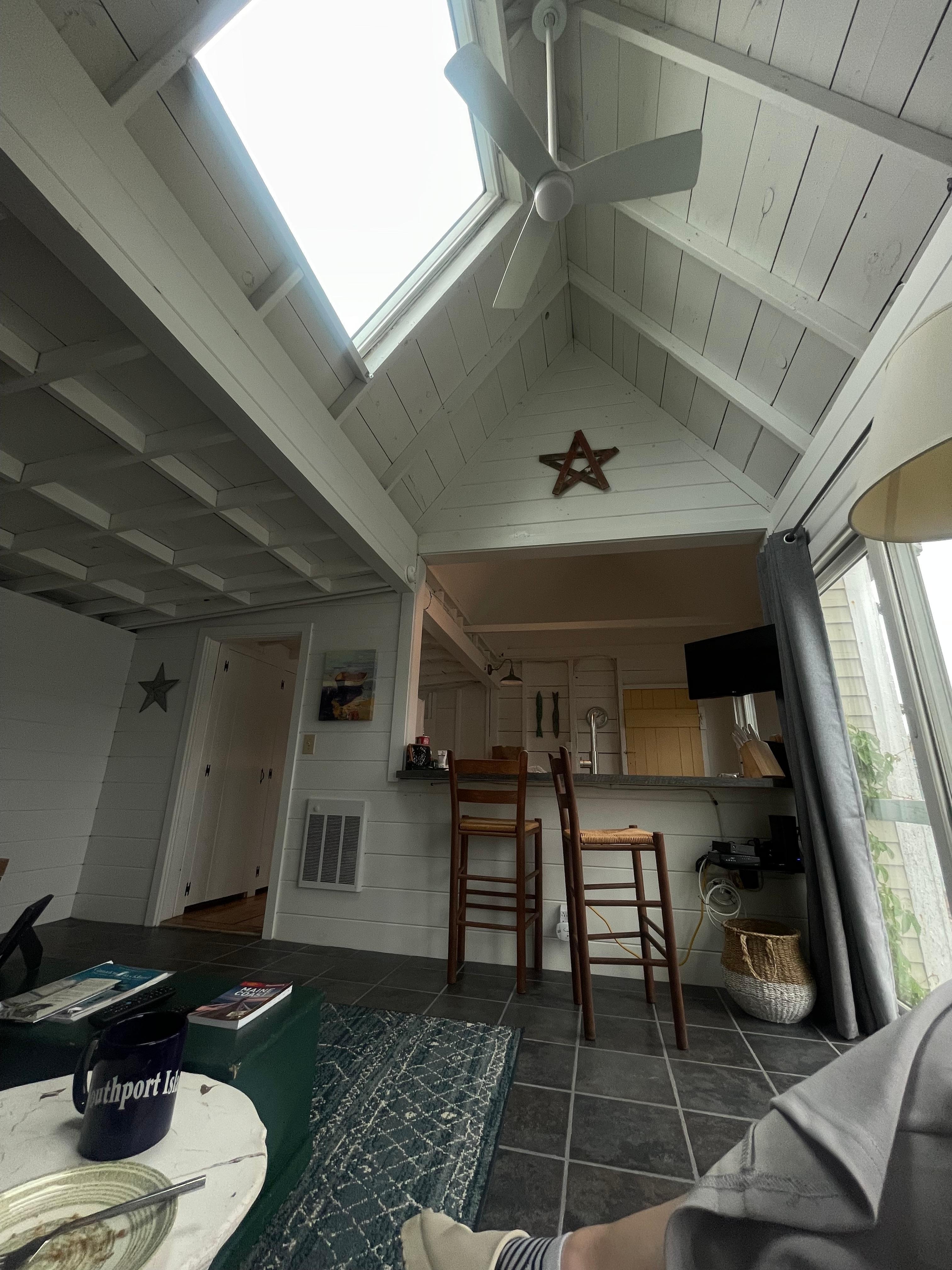 Beautiful high ceiling & skylight