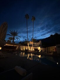 Del Marcos Hotel pool area at nite