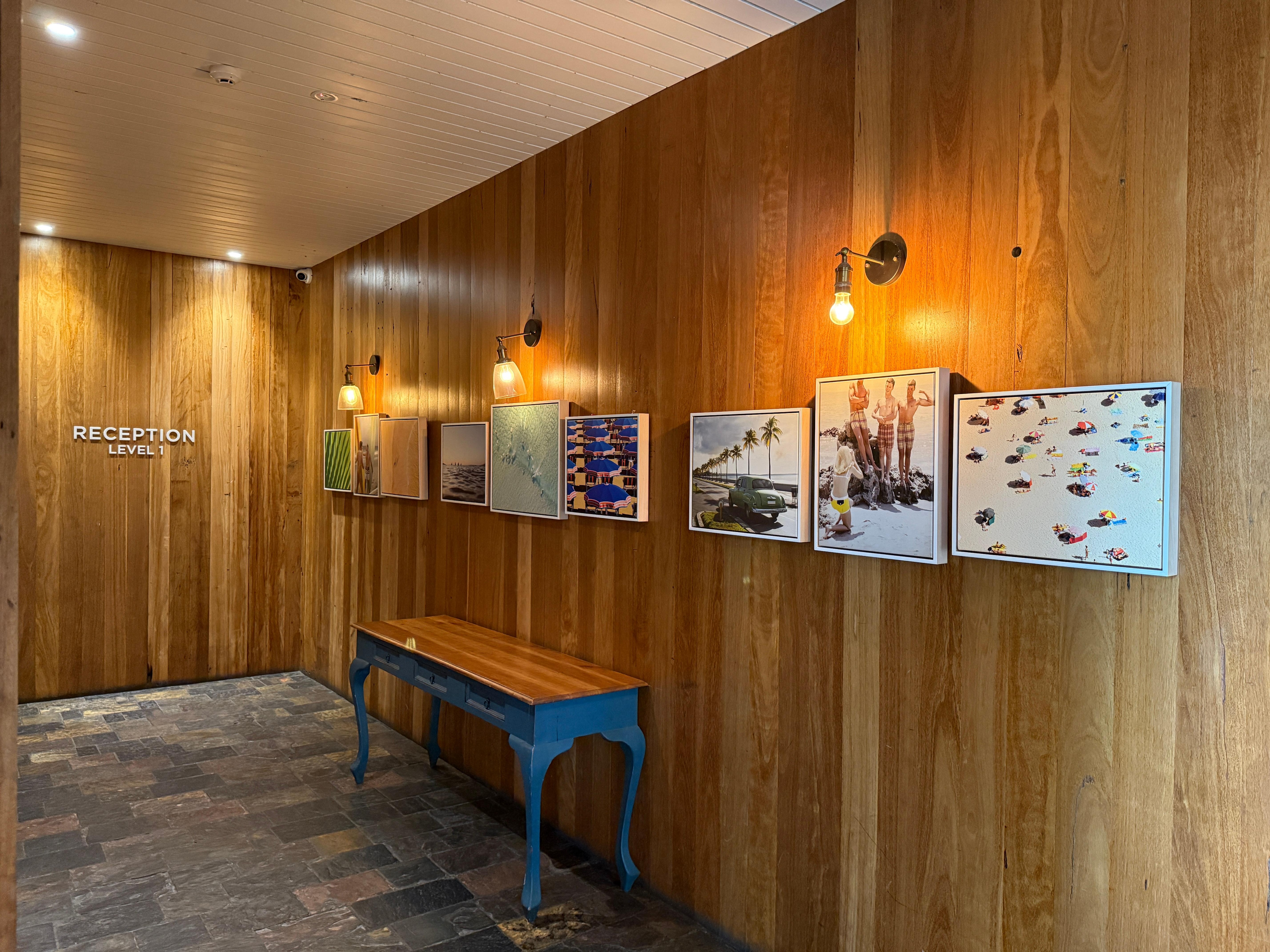 Ground level lobby (take elevator to Level 1 for reception)