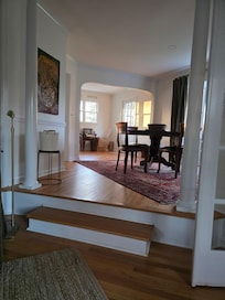 Living room looking into the dining room. Love the openness and free flowing