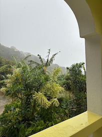 View during the rainy day