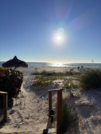 steps from the beach